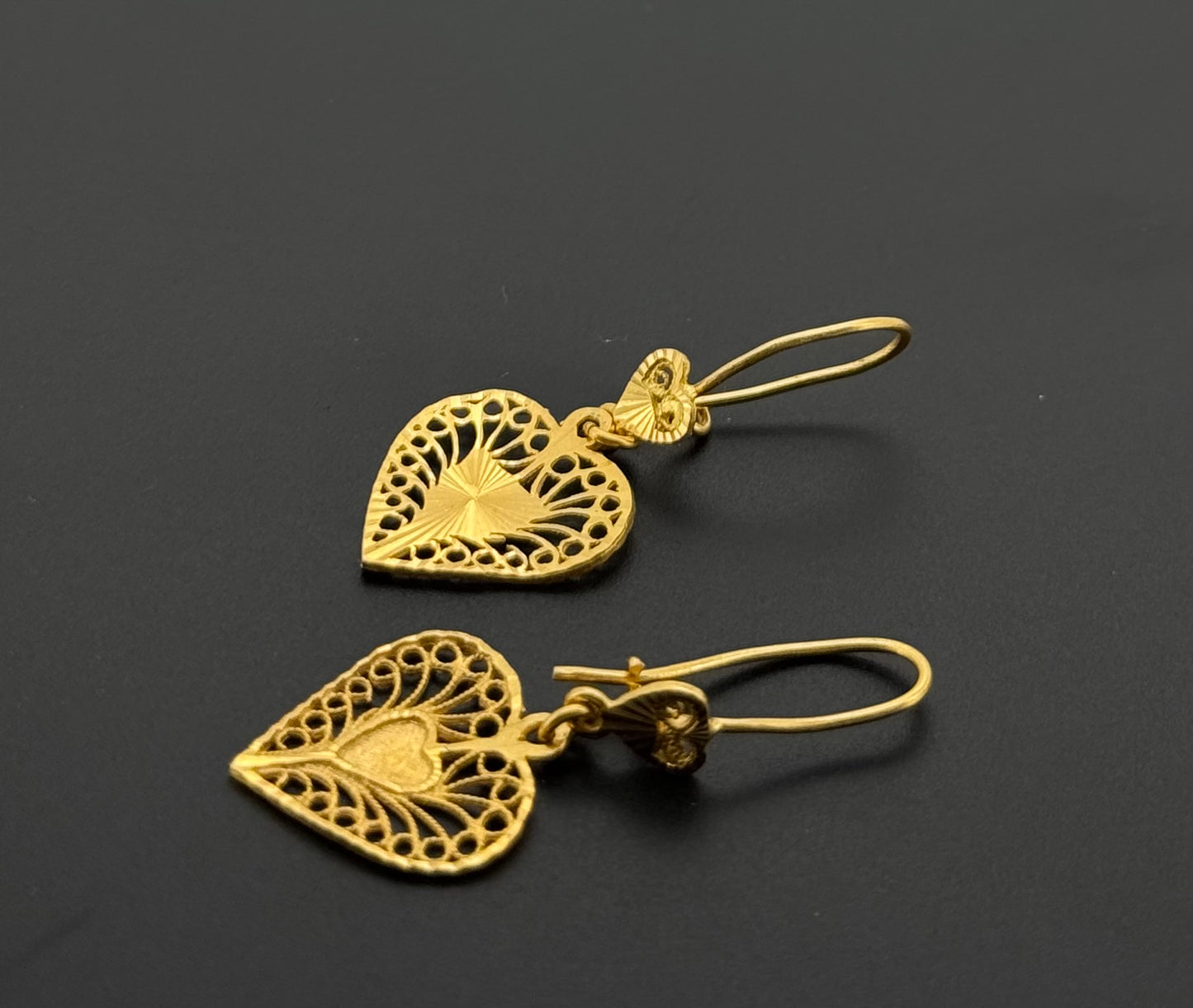 21k Solid Gold Simple Ladies Hoops E330