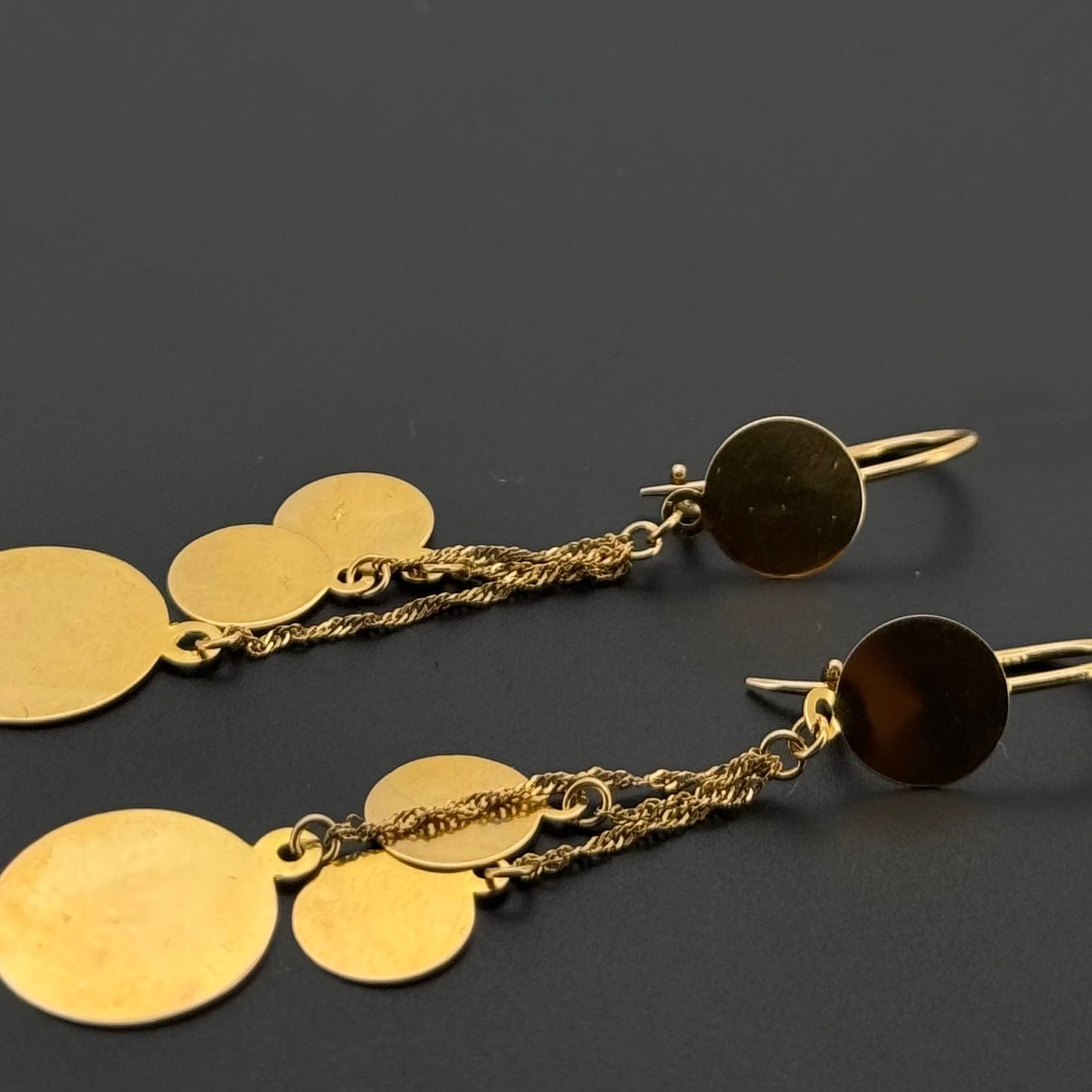 18k Solid Gold Simple Ladies Hoops E331
