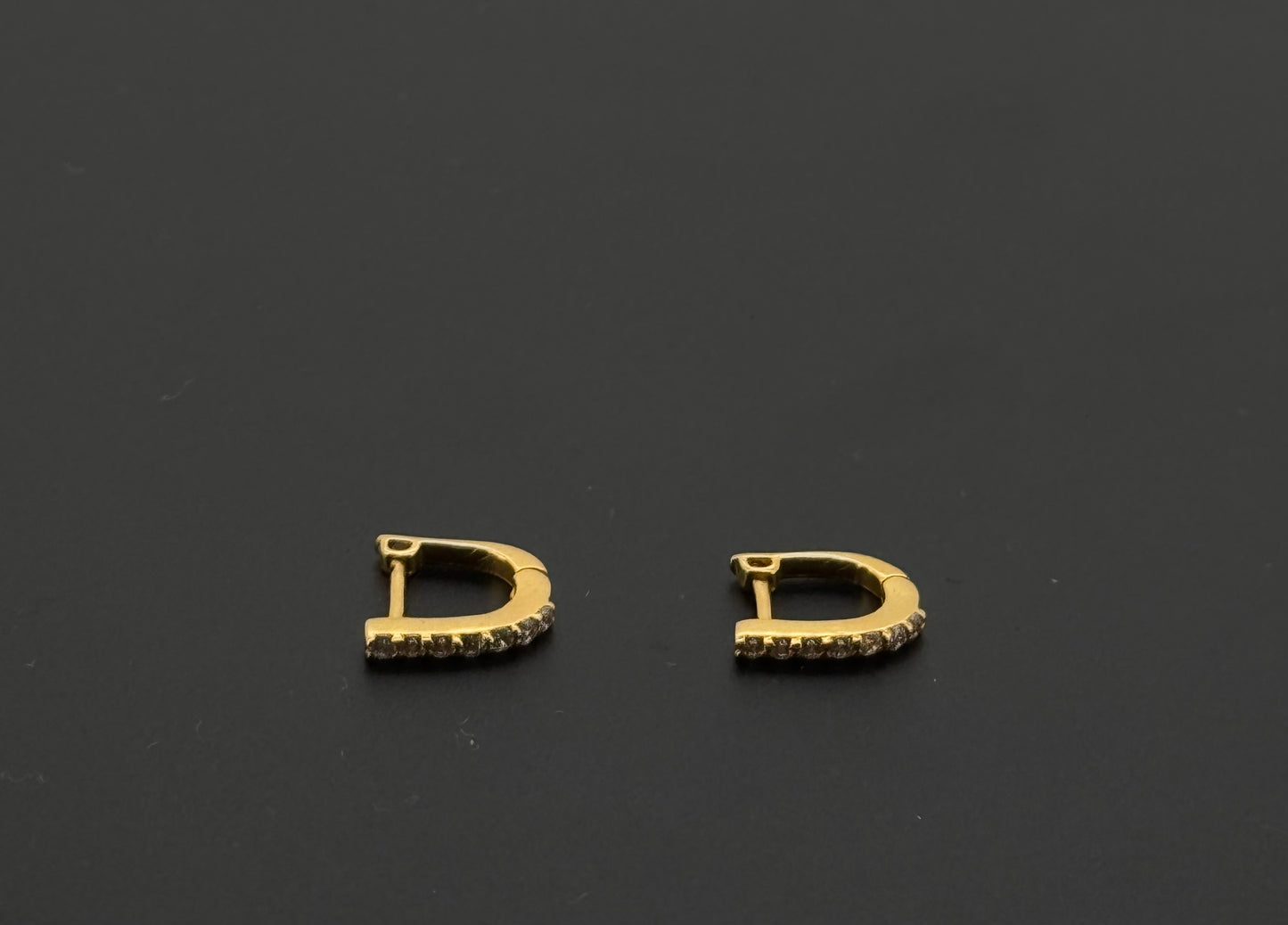 22k Solid Gold Simple Ladies Hoops E353