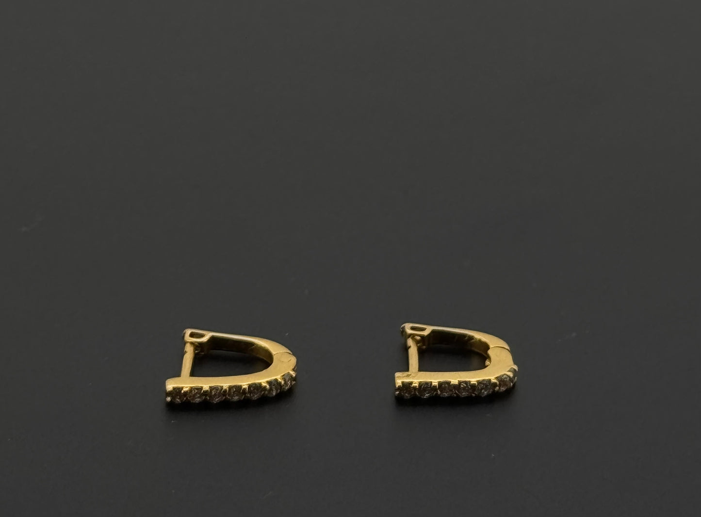 22k Solid Gold Simple Ladies Hoops E354