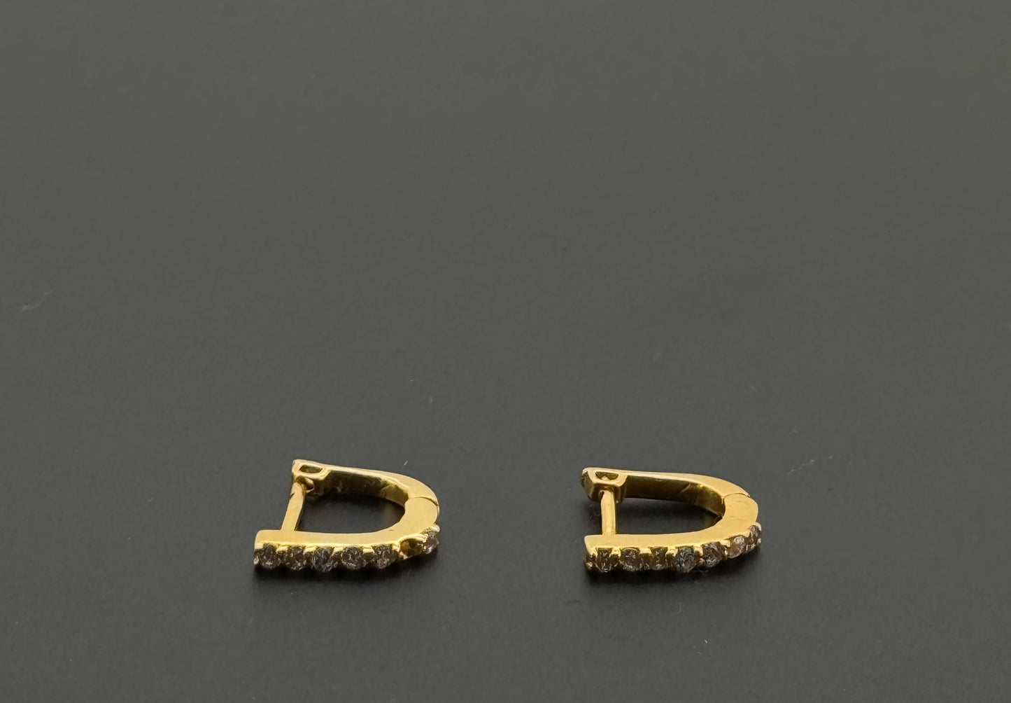 22k Solid Gold Simple Ladies Hoops E355