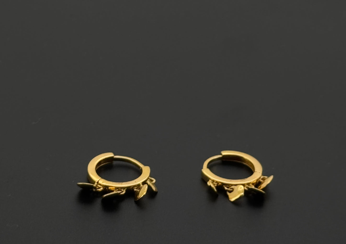22k Solid Gold Simple Ladies Hoops E363
