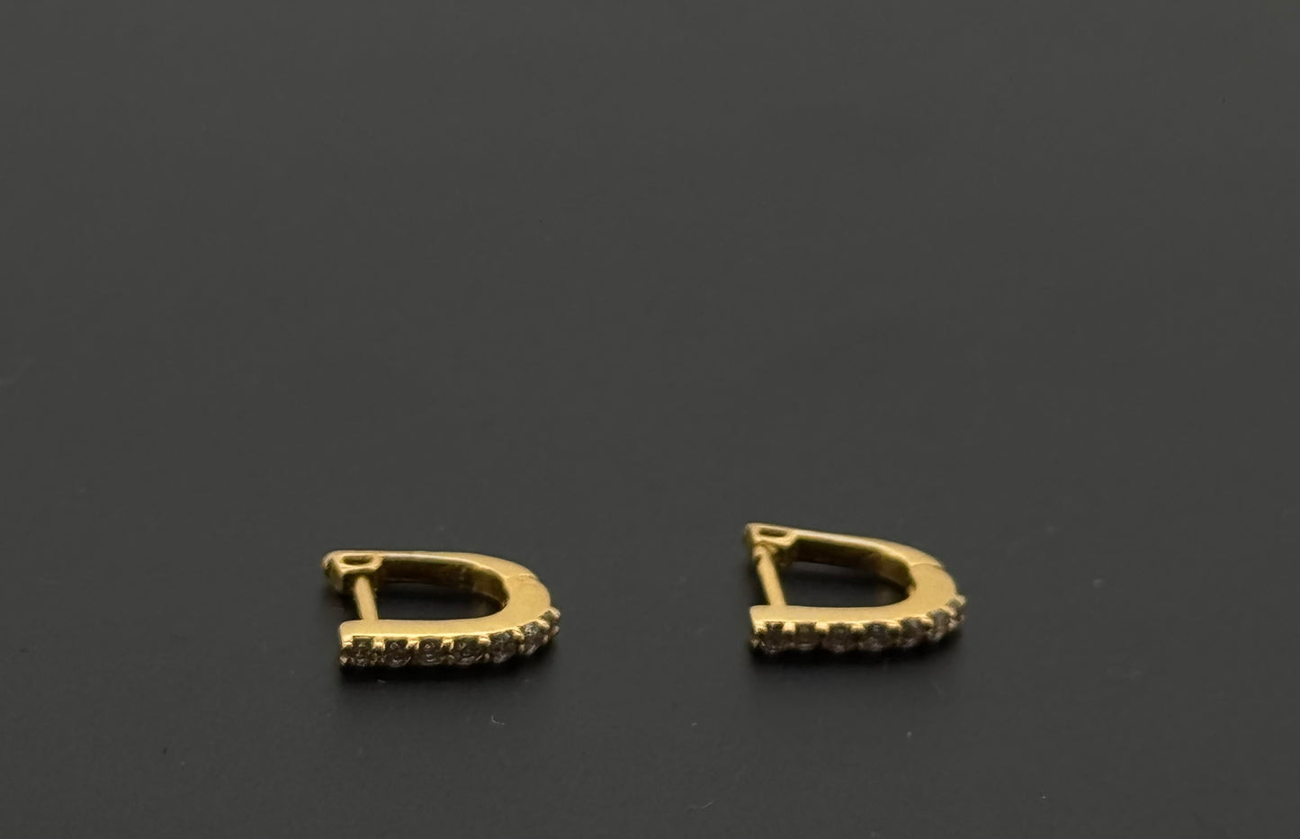 22k Solid Gold Simple Ladies Hoops E371