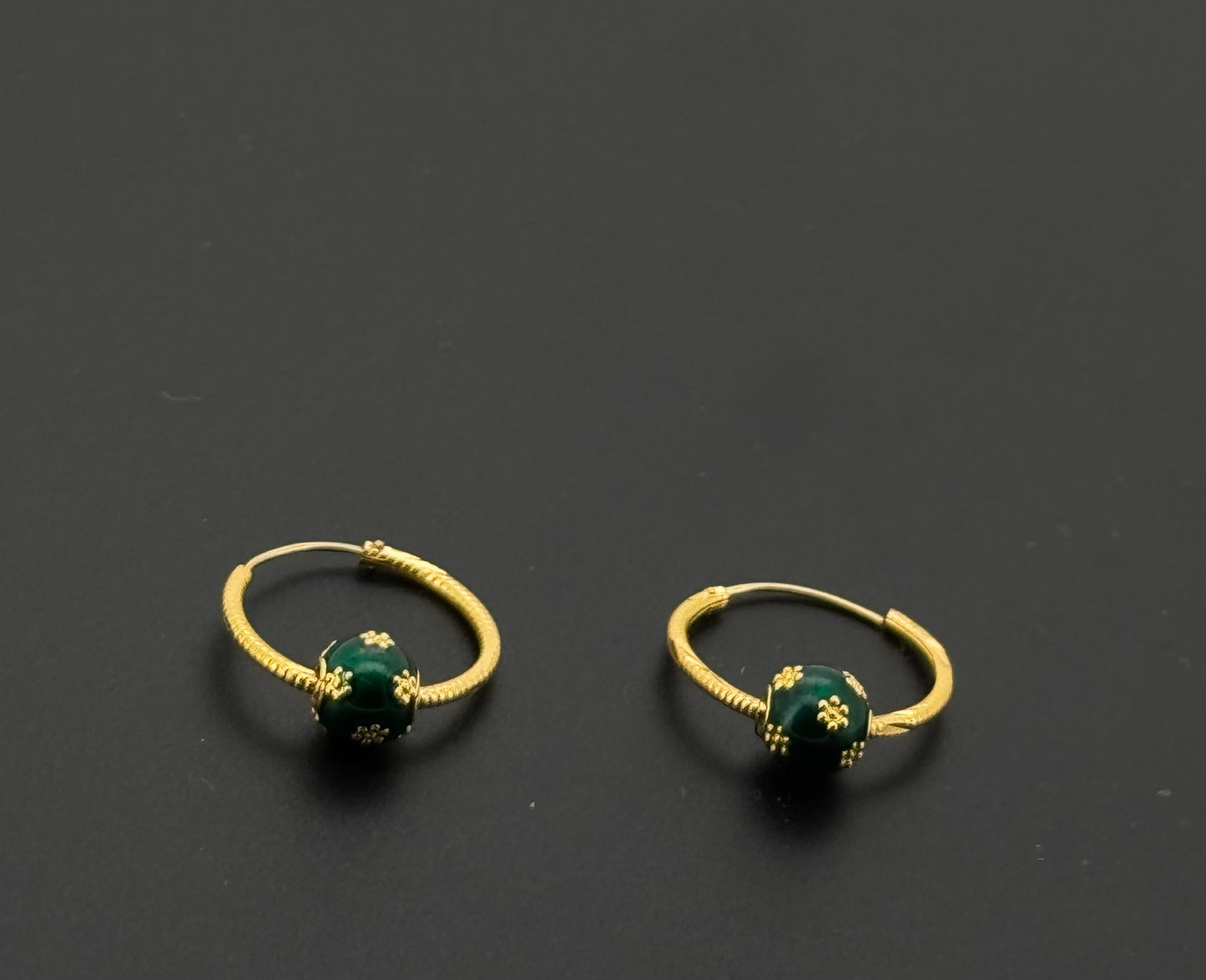 22k Solid Gold Simple Ladies Hoops E400