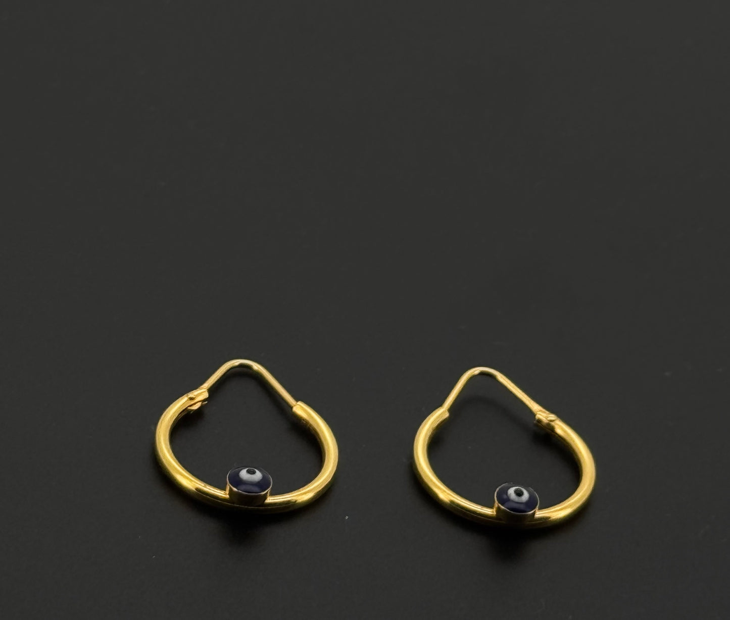 21k Solid Gold Simple Ladies Hoops E402