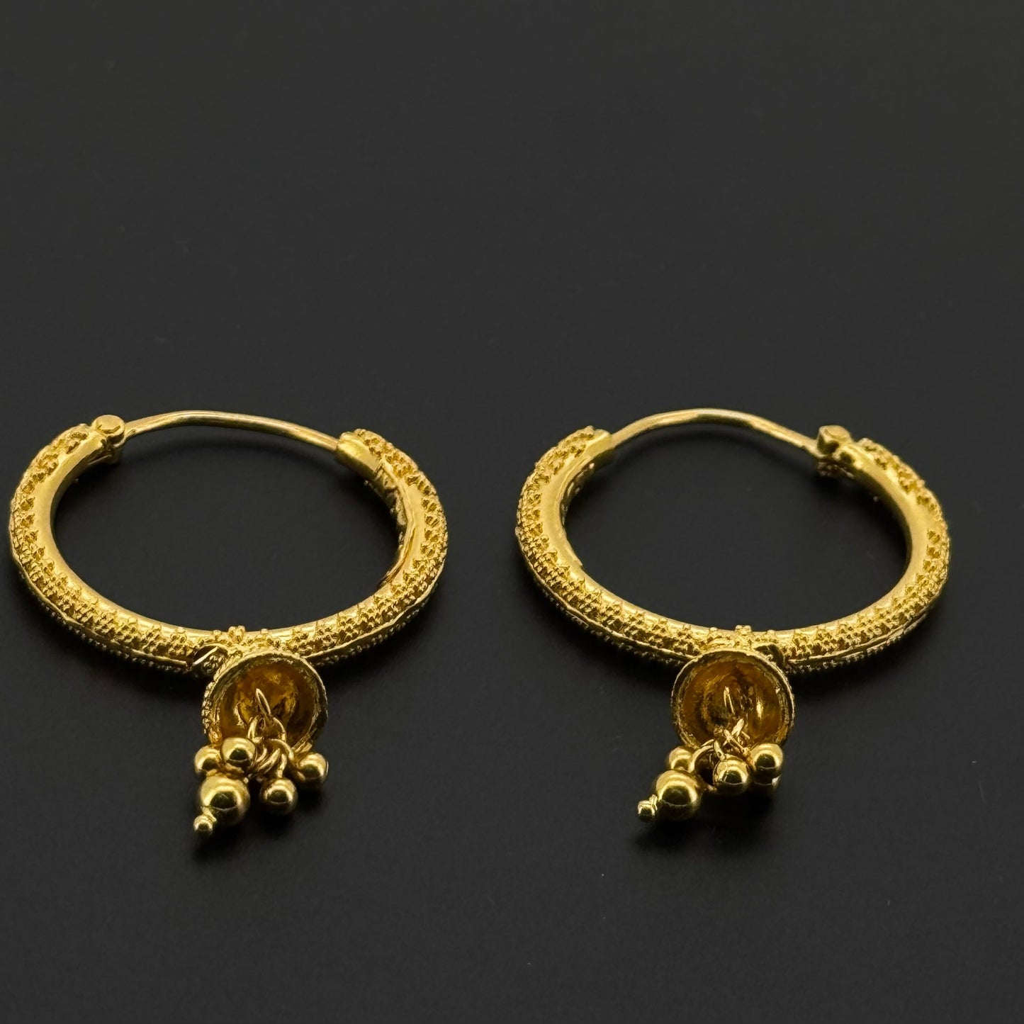 22k Solid Gold Simple Ladies Hoops E414