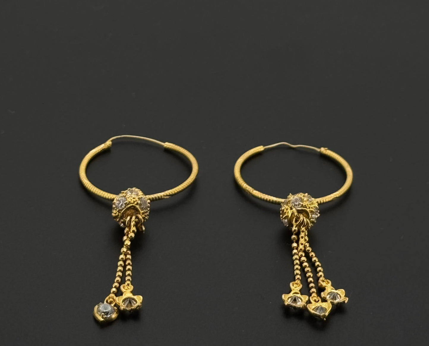 22k Solid Gold Simple Ladies Hoops E417