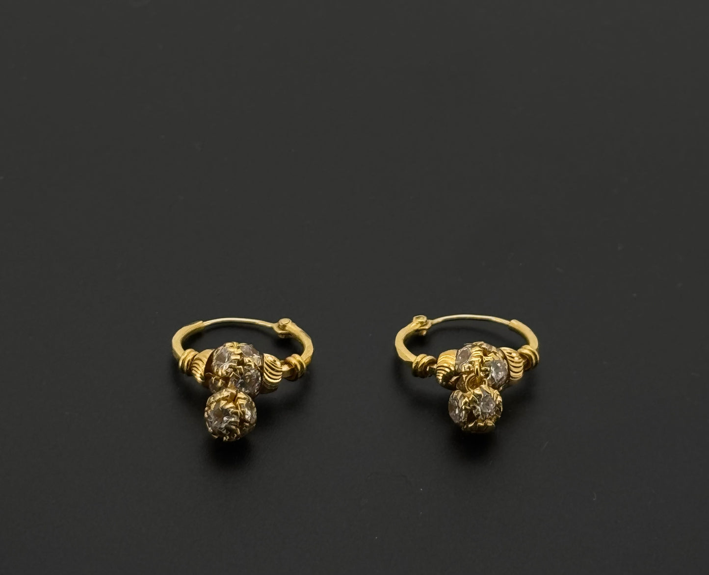 22k Solid Gold Simple Ladies Hoops E419