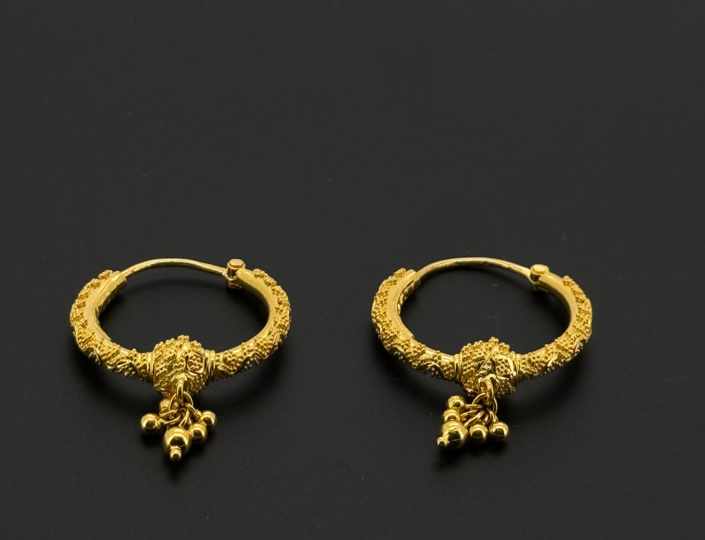 22k Solid Gold Simple Ladies Hoops E421