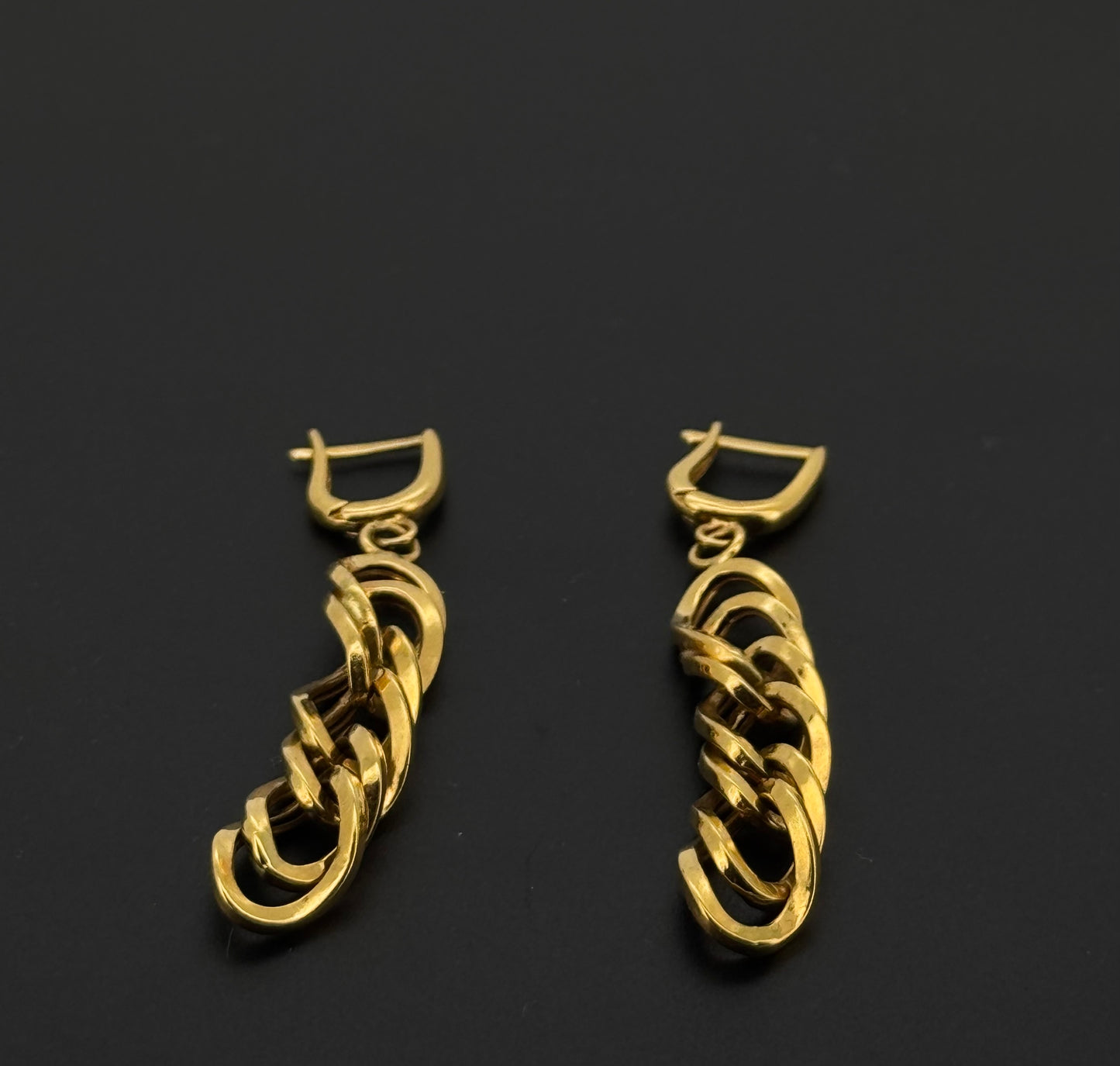 21k Solid Gold Simple Ladies Hoops E443
