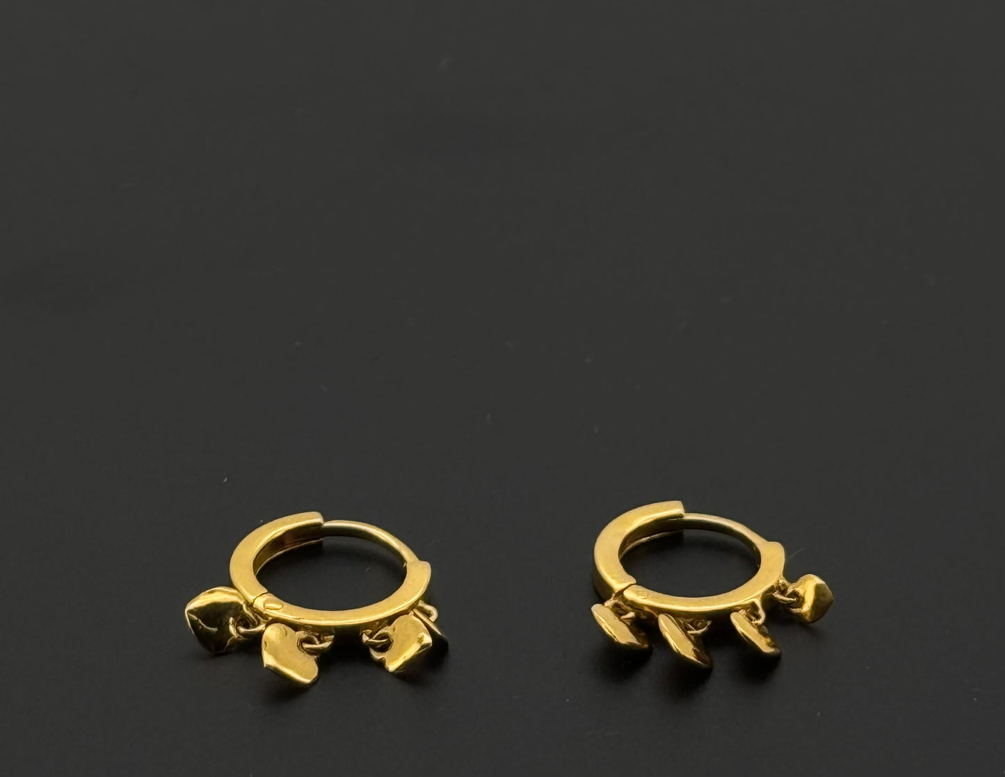 22k Solid Gold Simple Ladies Hoops E485