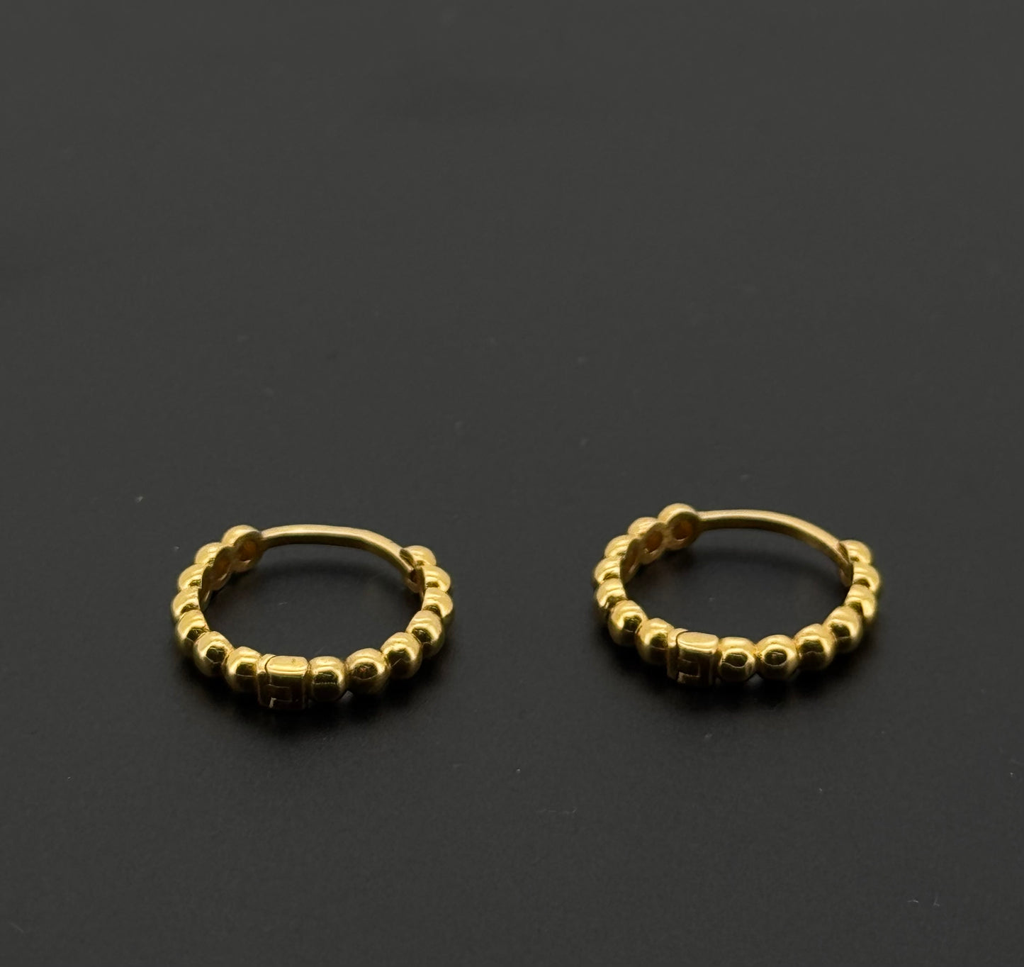 22k Solid Gold Simple Ladies Hoops E486