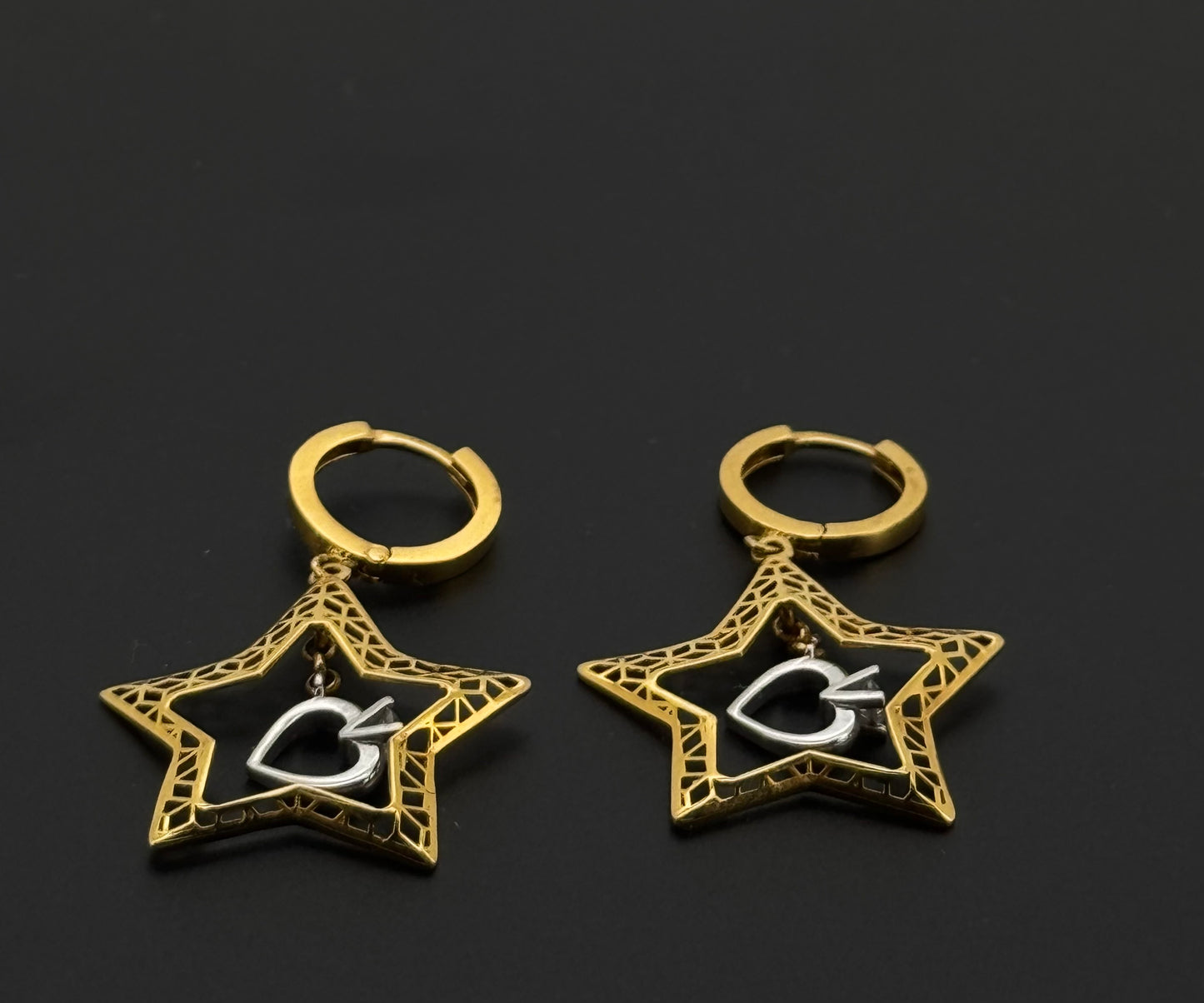 21k Solid Gold Simple Ladies Hoops E495