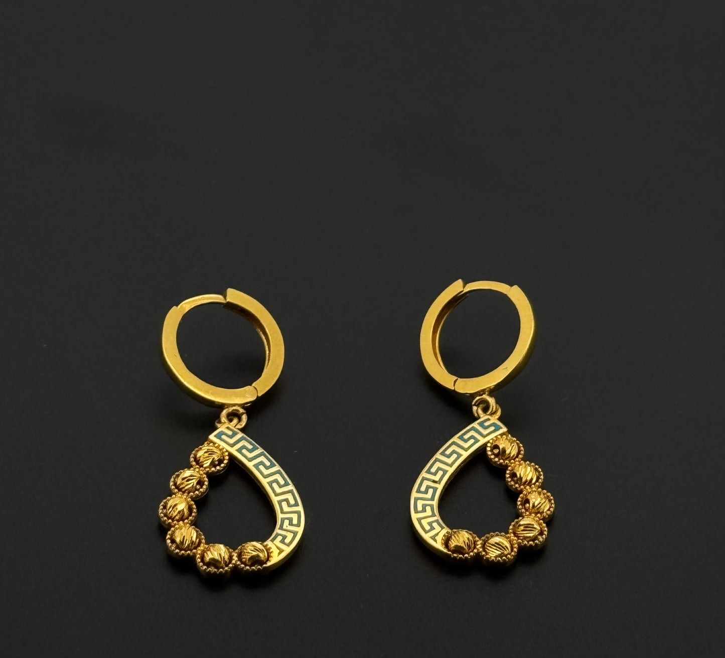21k Solid Gold Simple Ladies Hoops E512