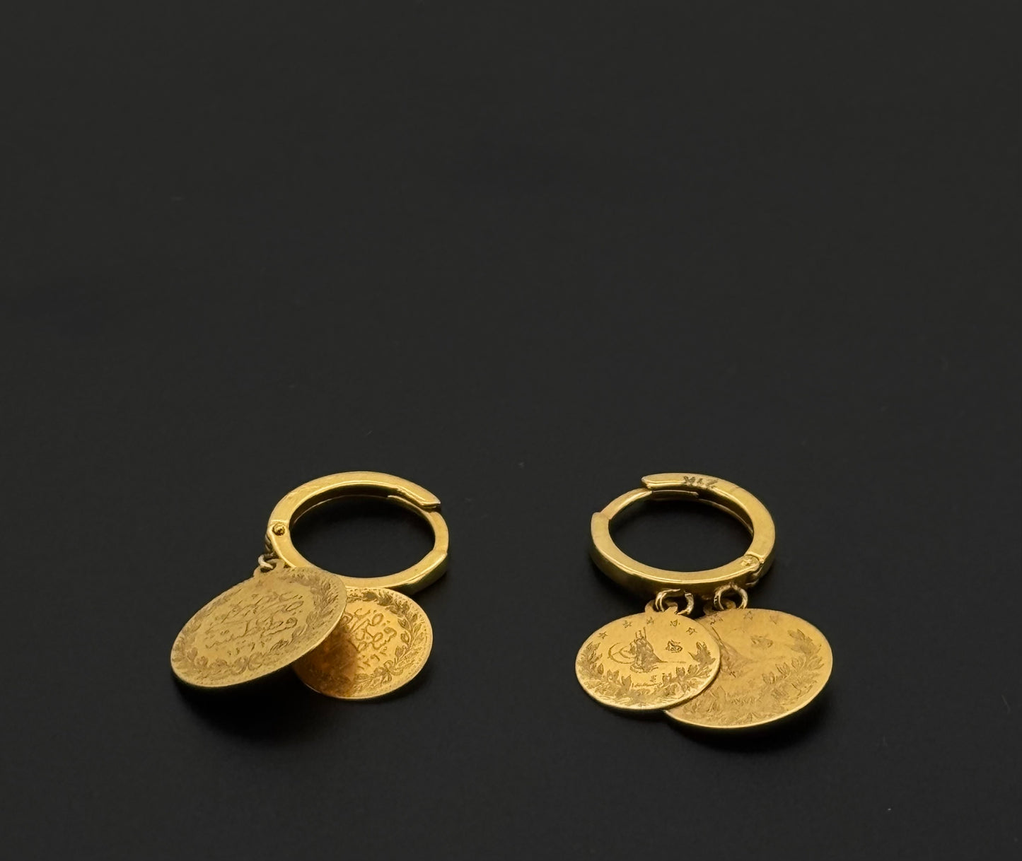 21k Solid Gold Simple Ladies Hoops E516