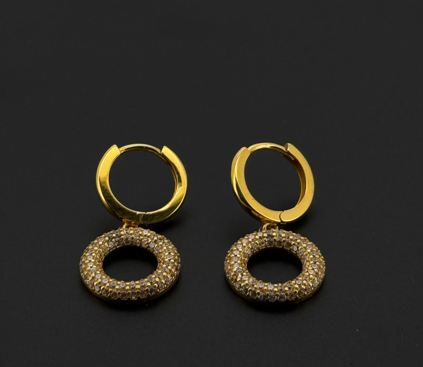 21k Solid Gold Simple Ladies Hoops E518