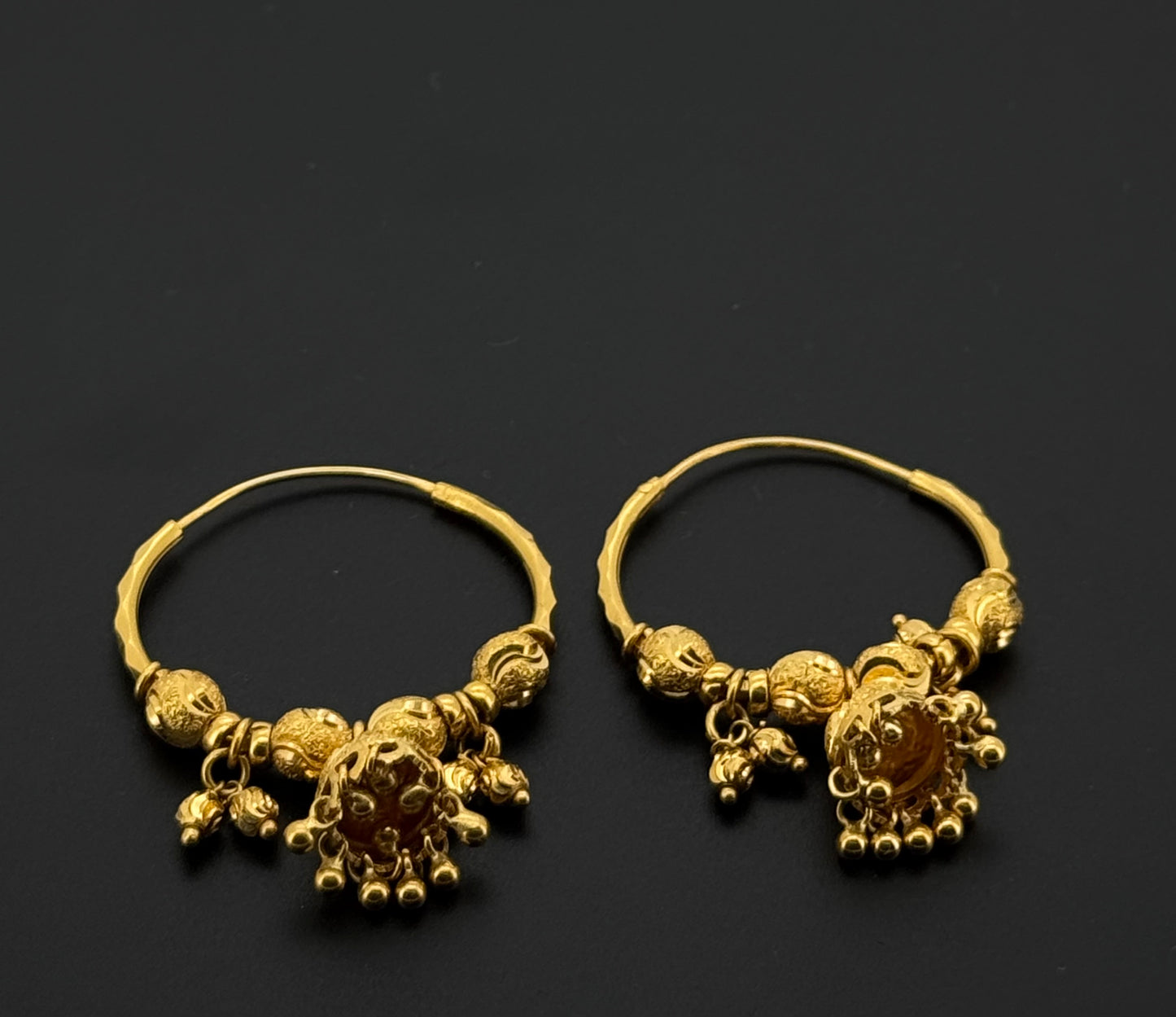 22k Solid Gold Simple Ladies Hoops E531