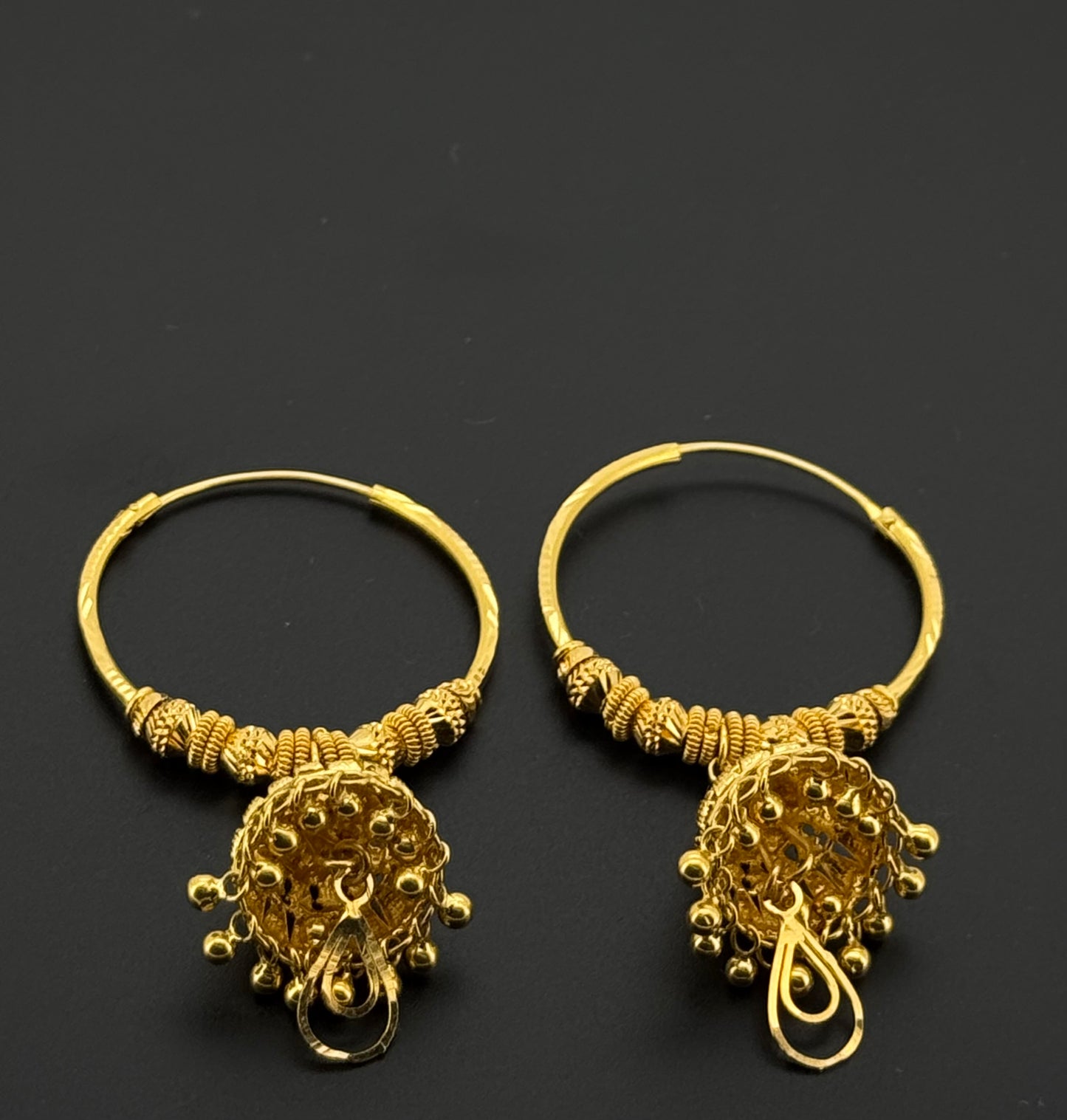 22k Solid Gold Simple Ladies Hoops E533