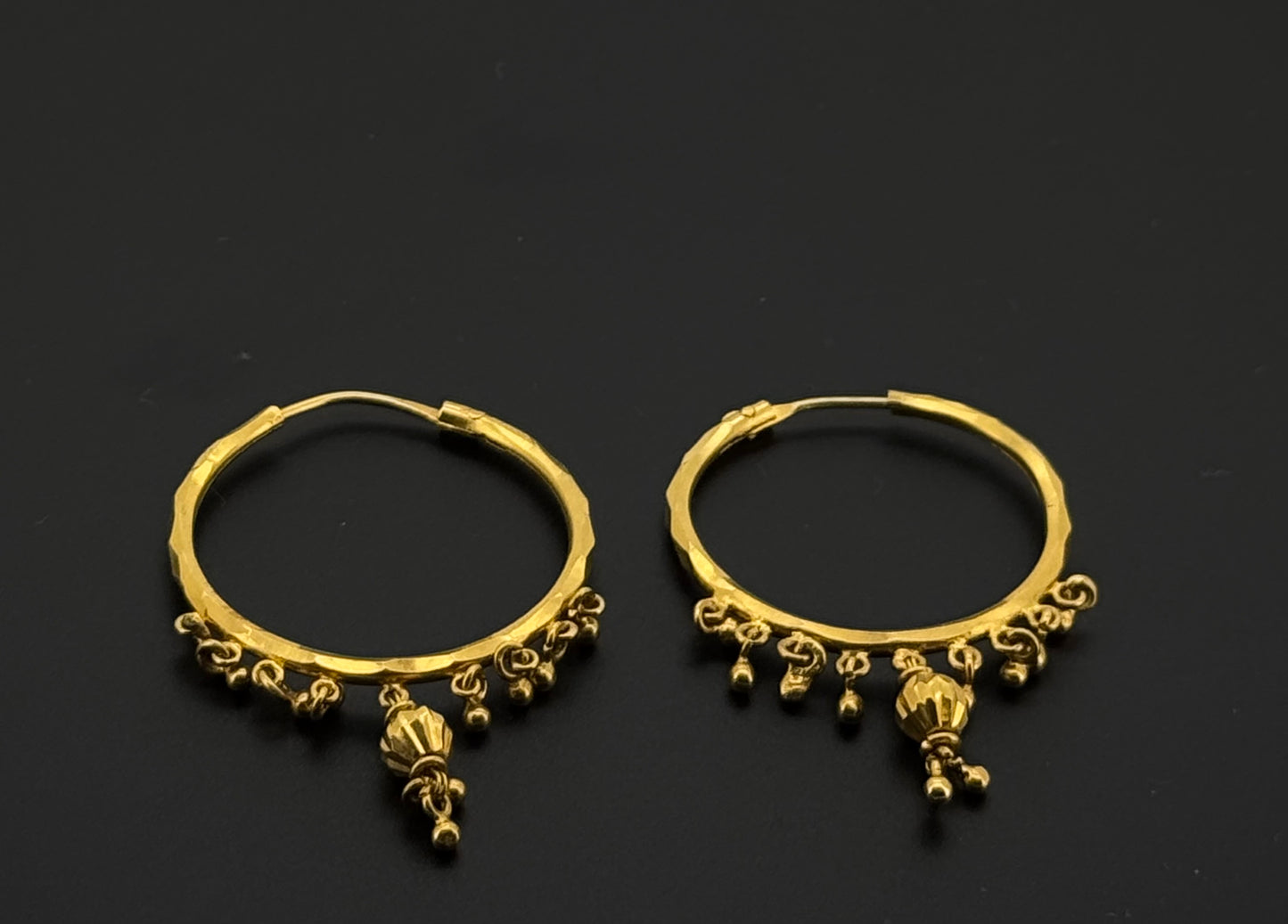 22k Solid Gold Simple Ladies Hoops E536