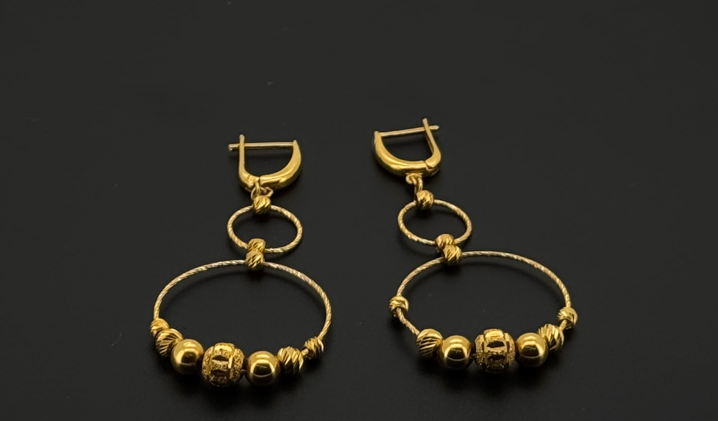 21k Solid Gold Simple Ladies Hoops E541