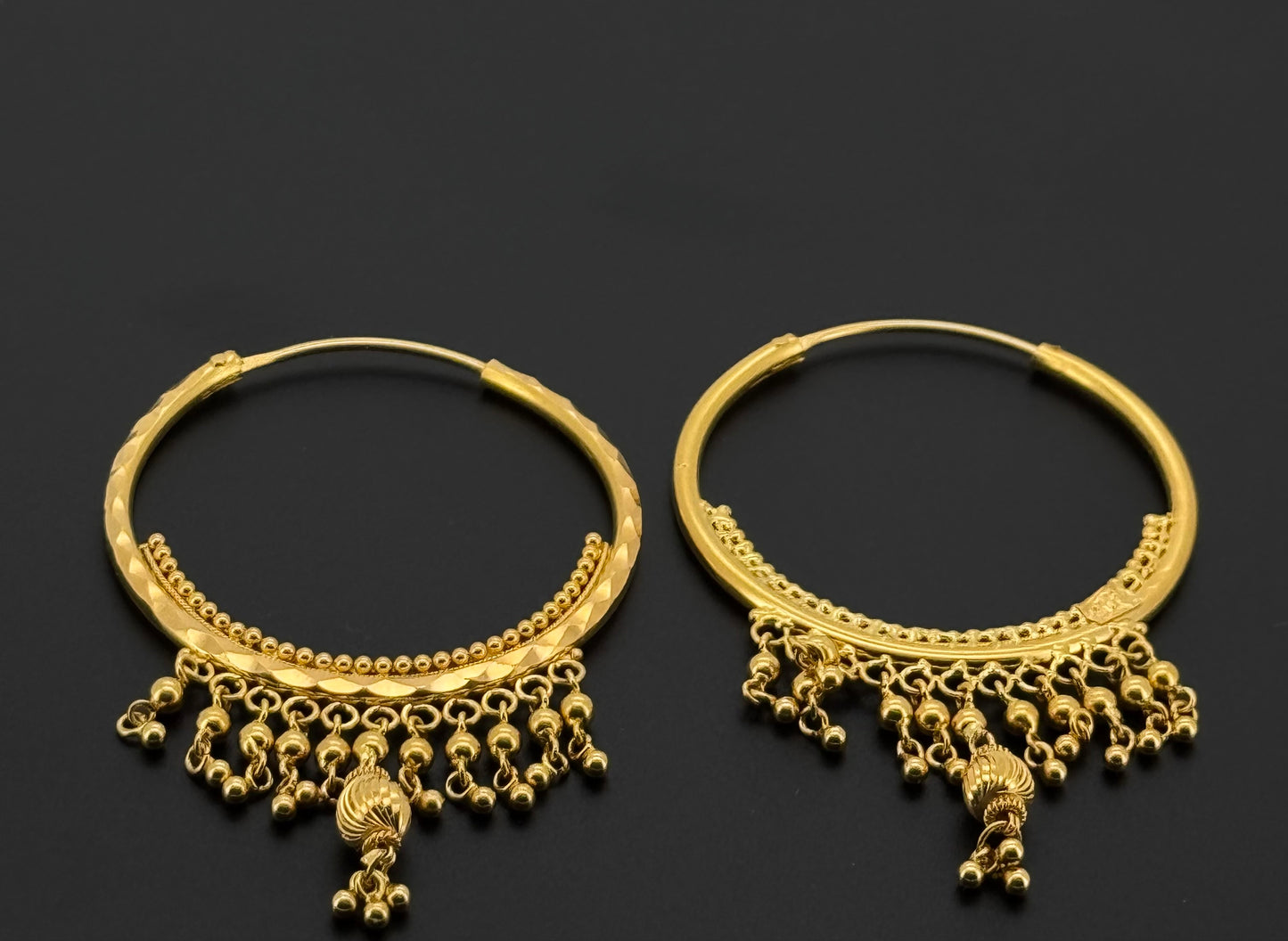 22k Solid Gold Simple Ladies Hoops E550