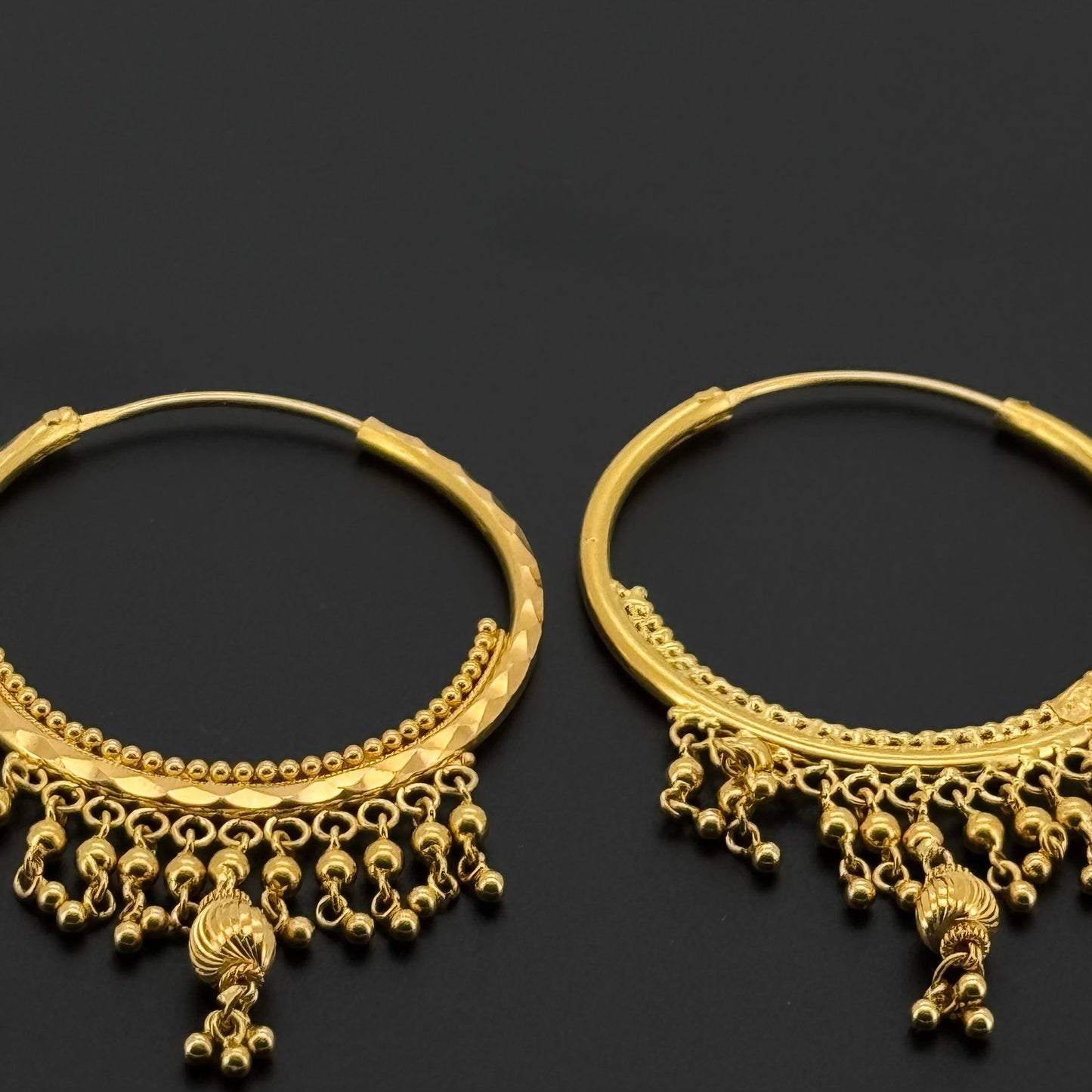 22k Solid Gold Simple Ladies Hoops E550
