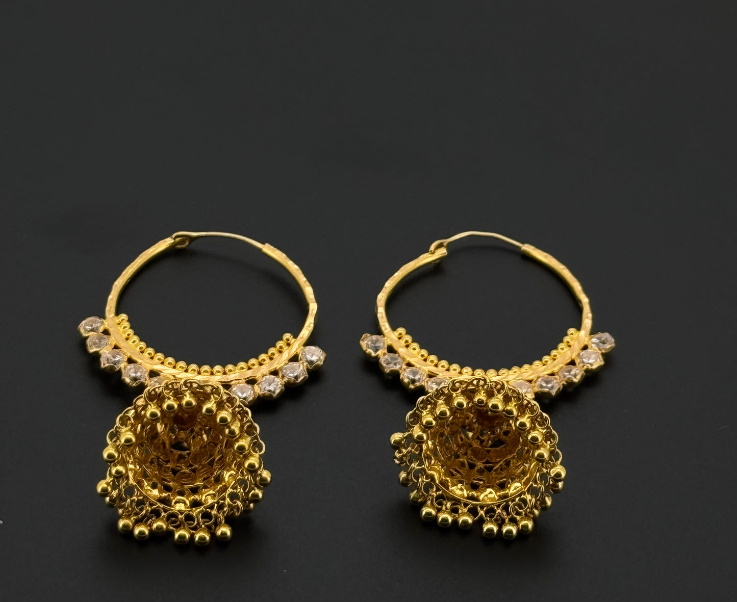 22k Solid Gold Simple Ladies Hoops E551