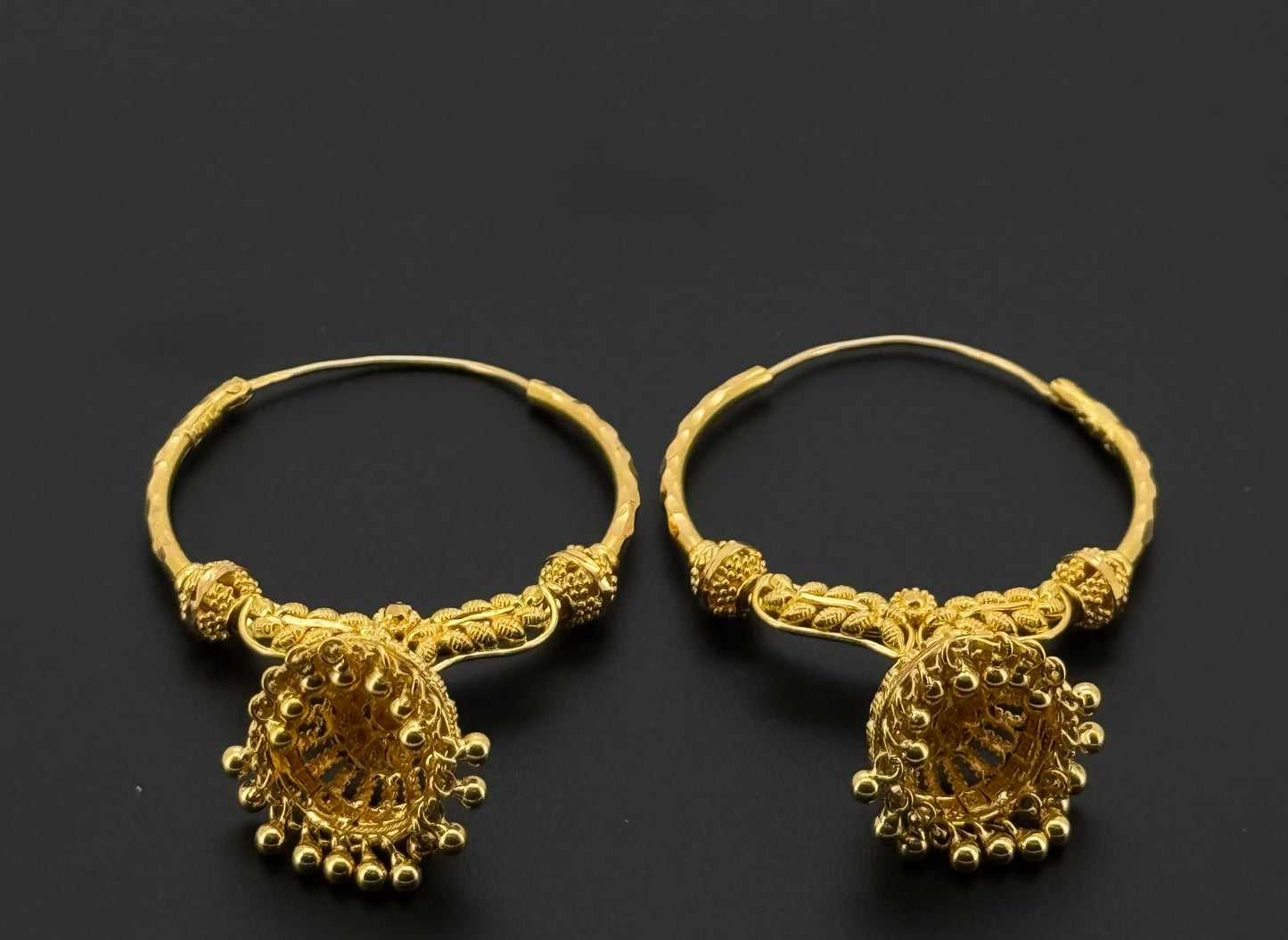 22k Solid Gold Simple Ladies Hoops E553