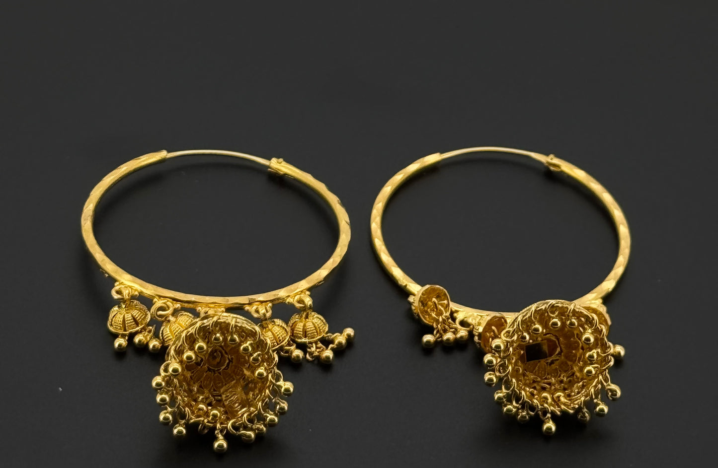 22k Solid Gold Simple Ladies Hoops E554