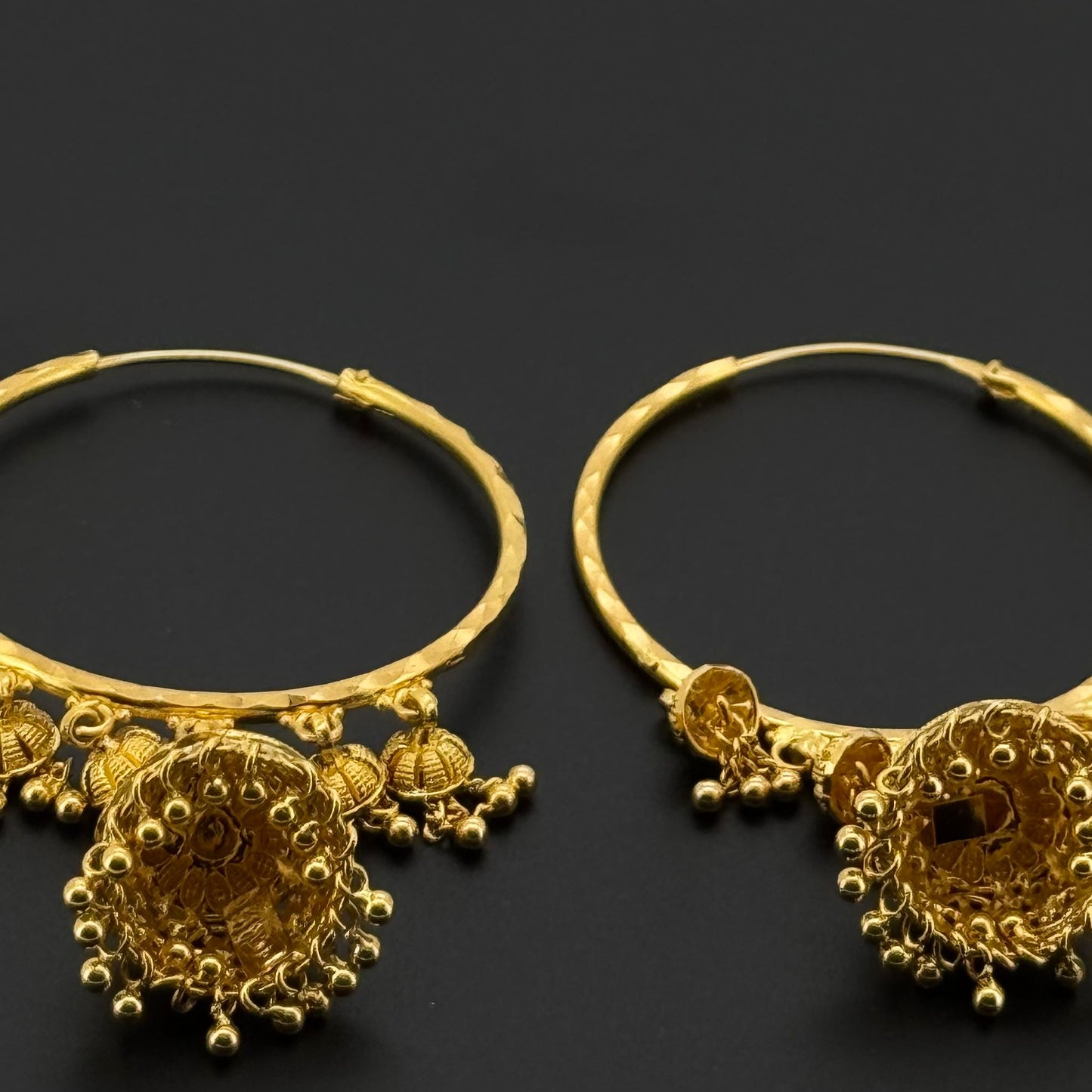 22k Solid Gold Simple Ladies Hoops E554