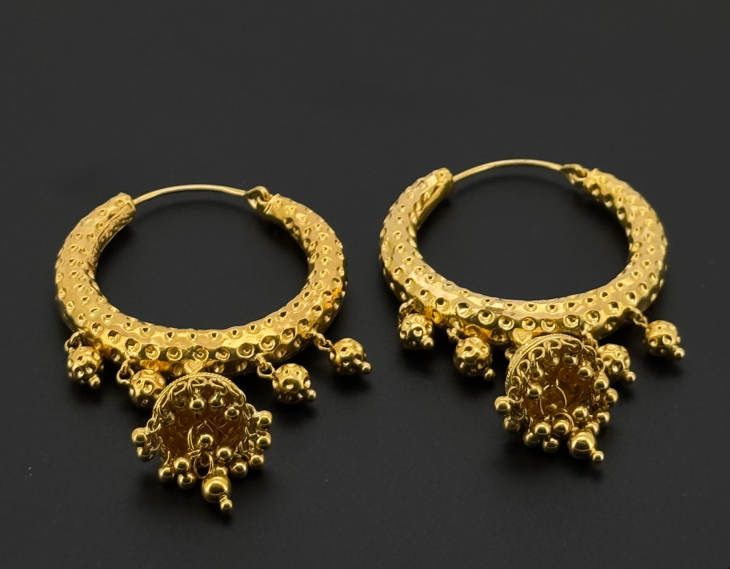 22k Solid Gold Simple Ladies Hoops E556