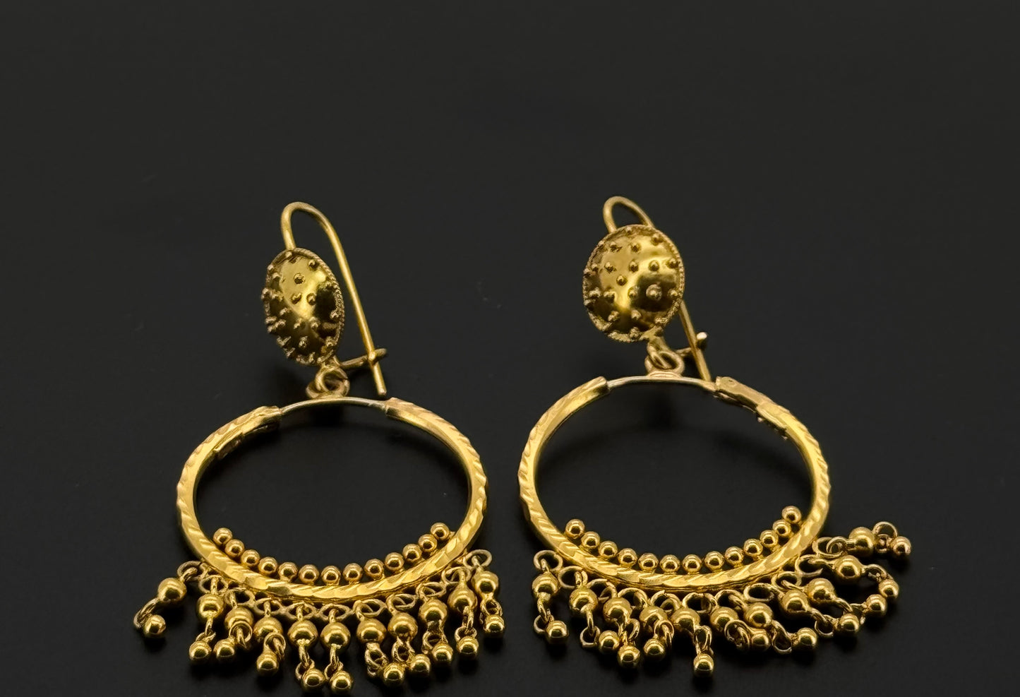 22k Solid Gold Simple Ladies Hoops E558