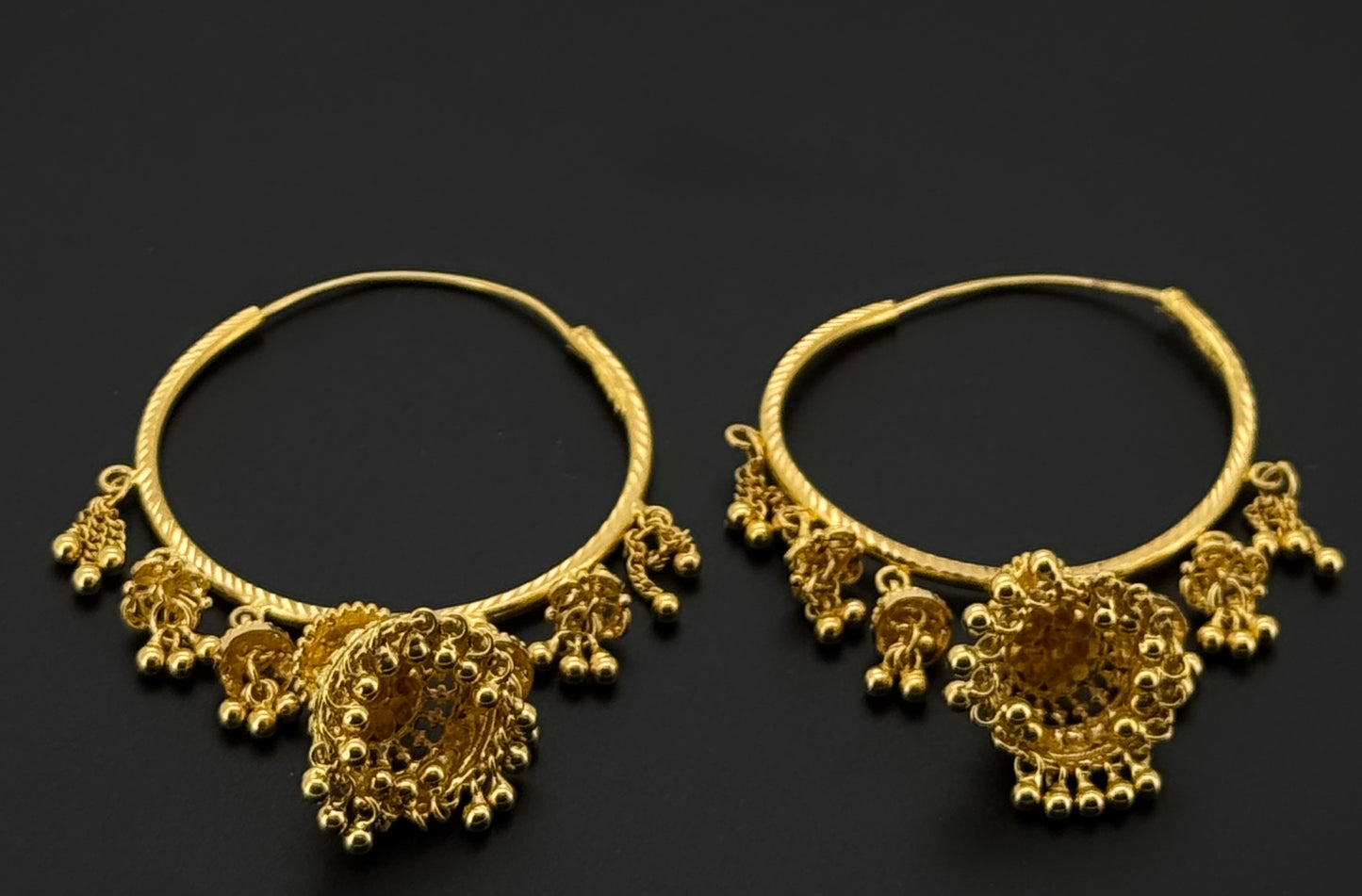 22k Solid Gold Simple Ladies Hoops E568