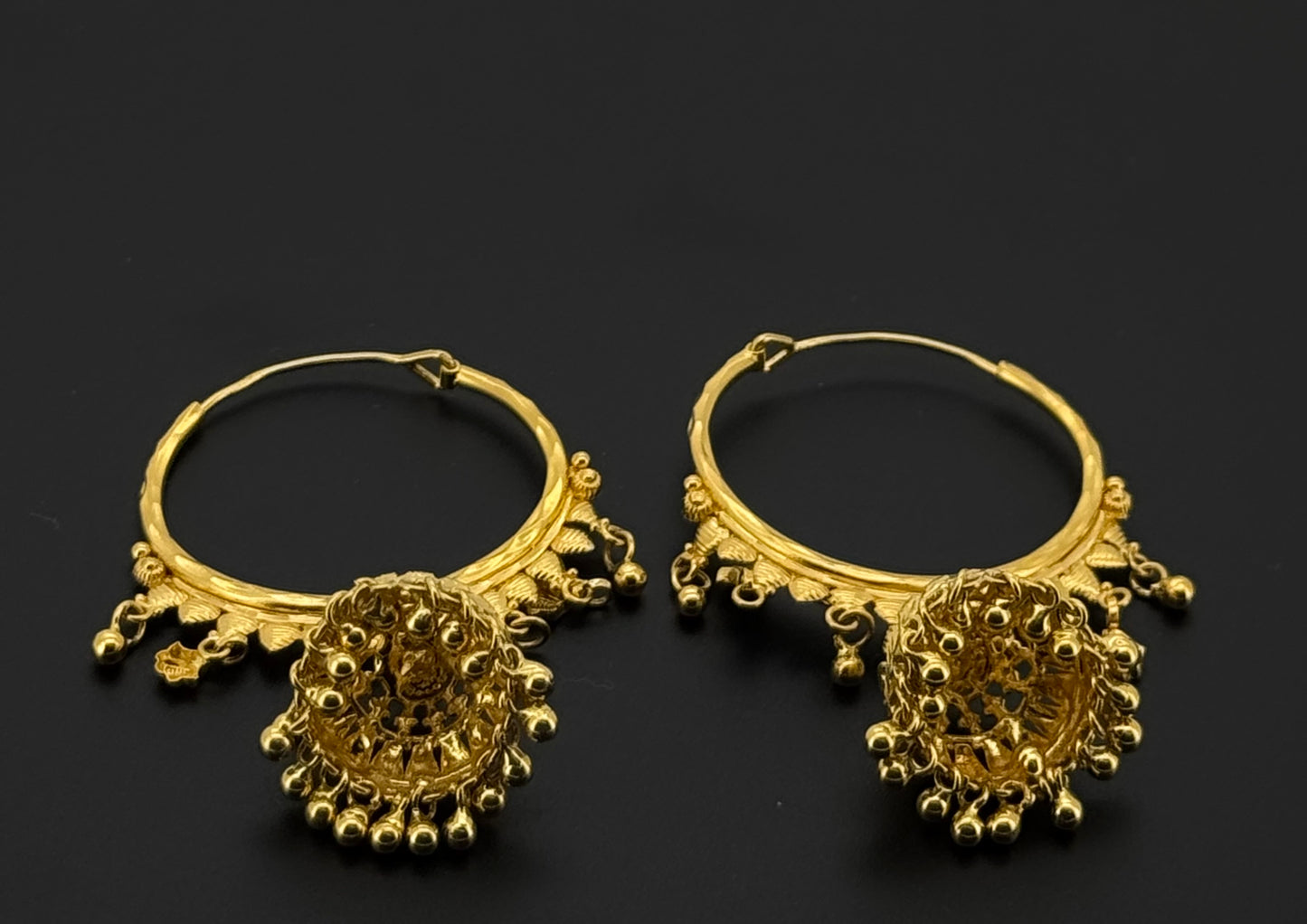 22k Solid Gold Simple Ladies Hoops E573