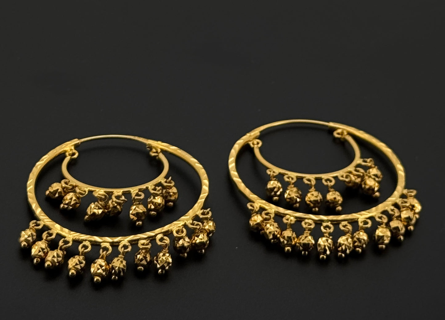 22k Solid Gold Simple Ladies Hoops E575