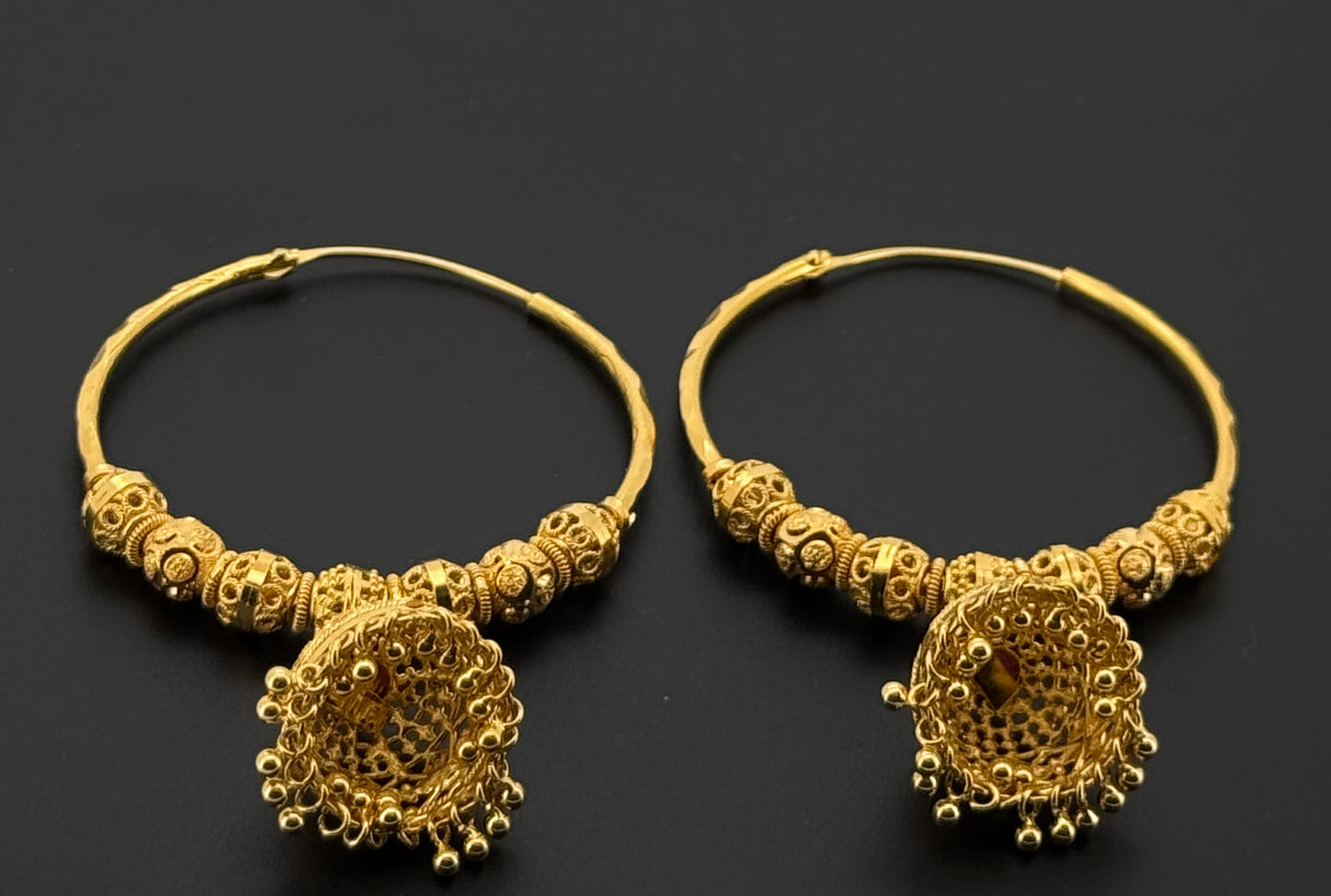 22k Solid Gold Simple Ladies Hoops E578