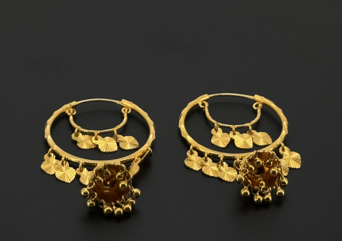 22k Solid Gold Simple Ladies Hoops E581