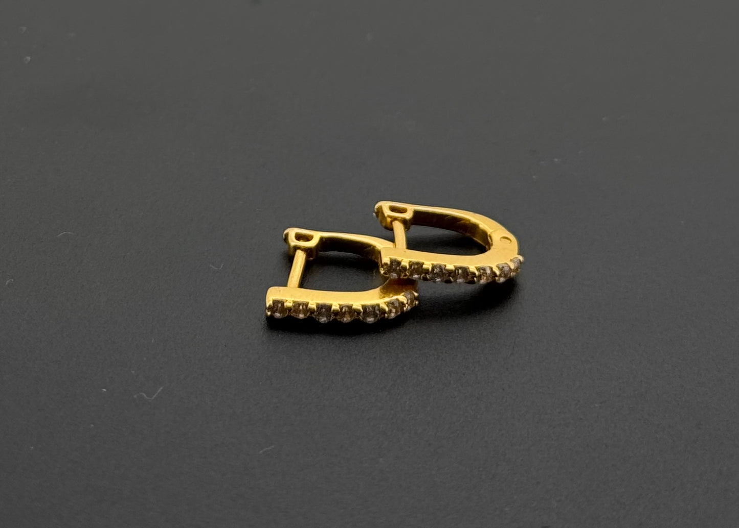 22k Solid Gold Simple Ladies Hoops E603