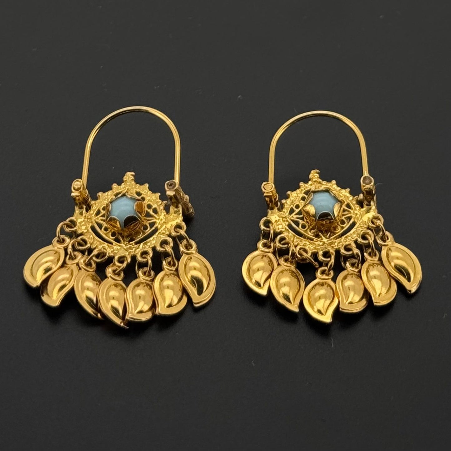 21K Solid Gold Simple Ladies Hoops E643