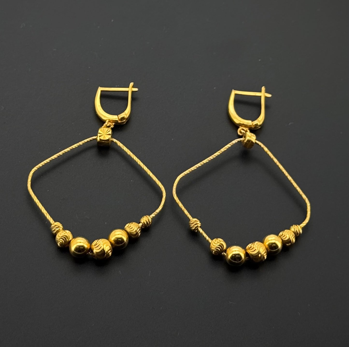 21K Solid Gold Simple Ladies Hoops E646