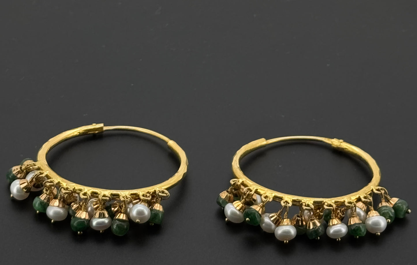 22K Solid Gold Simple Ladies Hoops E659