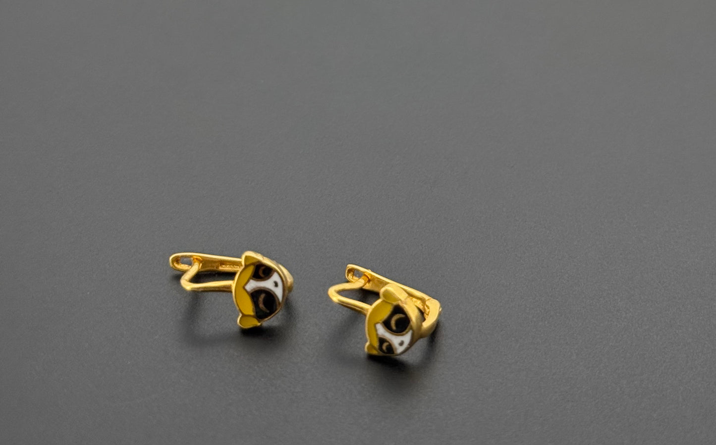 22K Solid Gold Simple Ladies Hoops E767