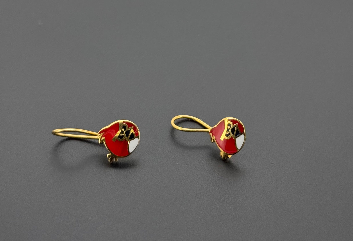 21K Solid Gold Simple Ladies Hoops E791