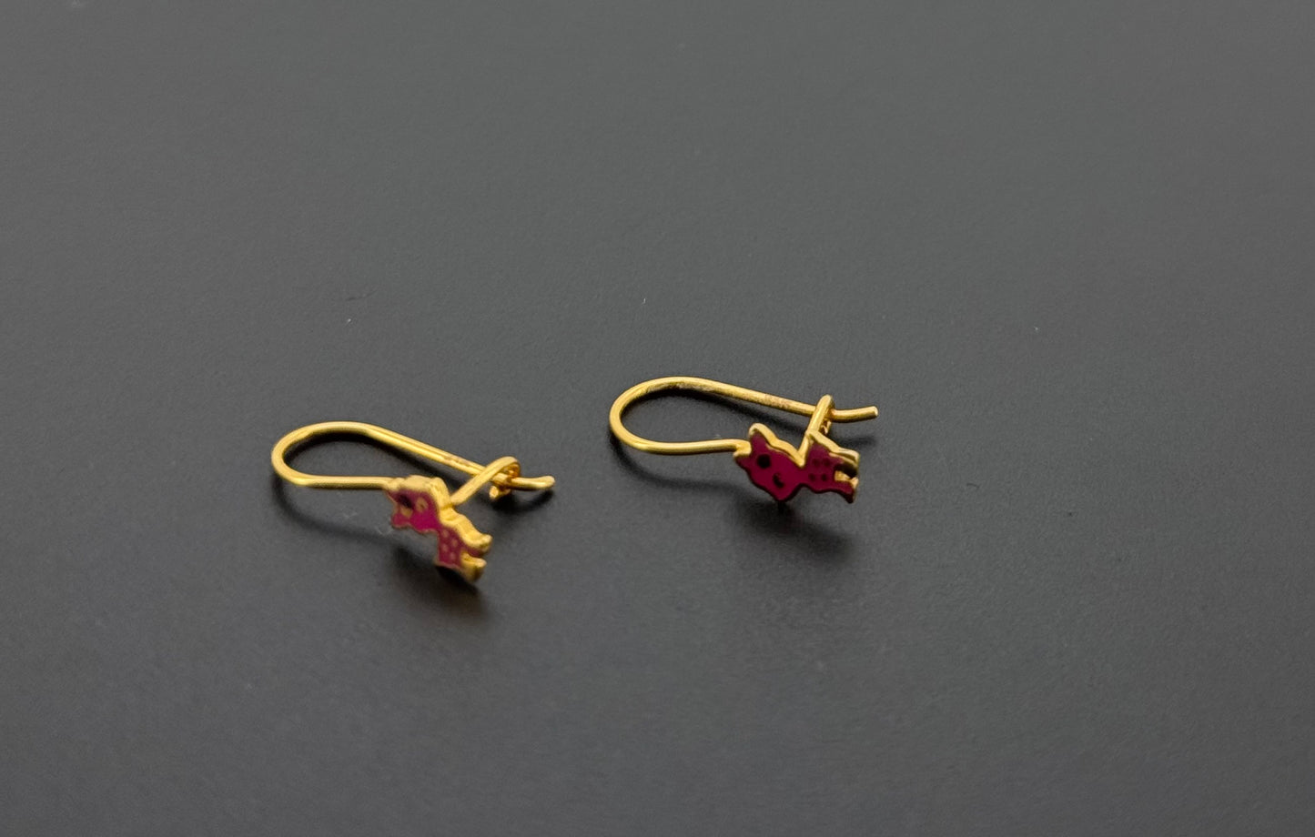 21K Solid Gold Simple Ladies Hoops E792