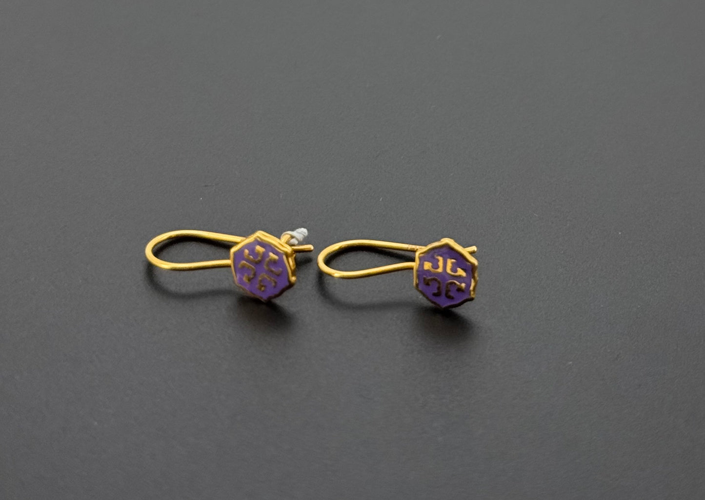 21K Solid Gold Simple Ladies Hoops E794