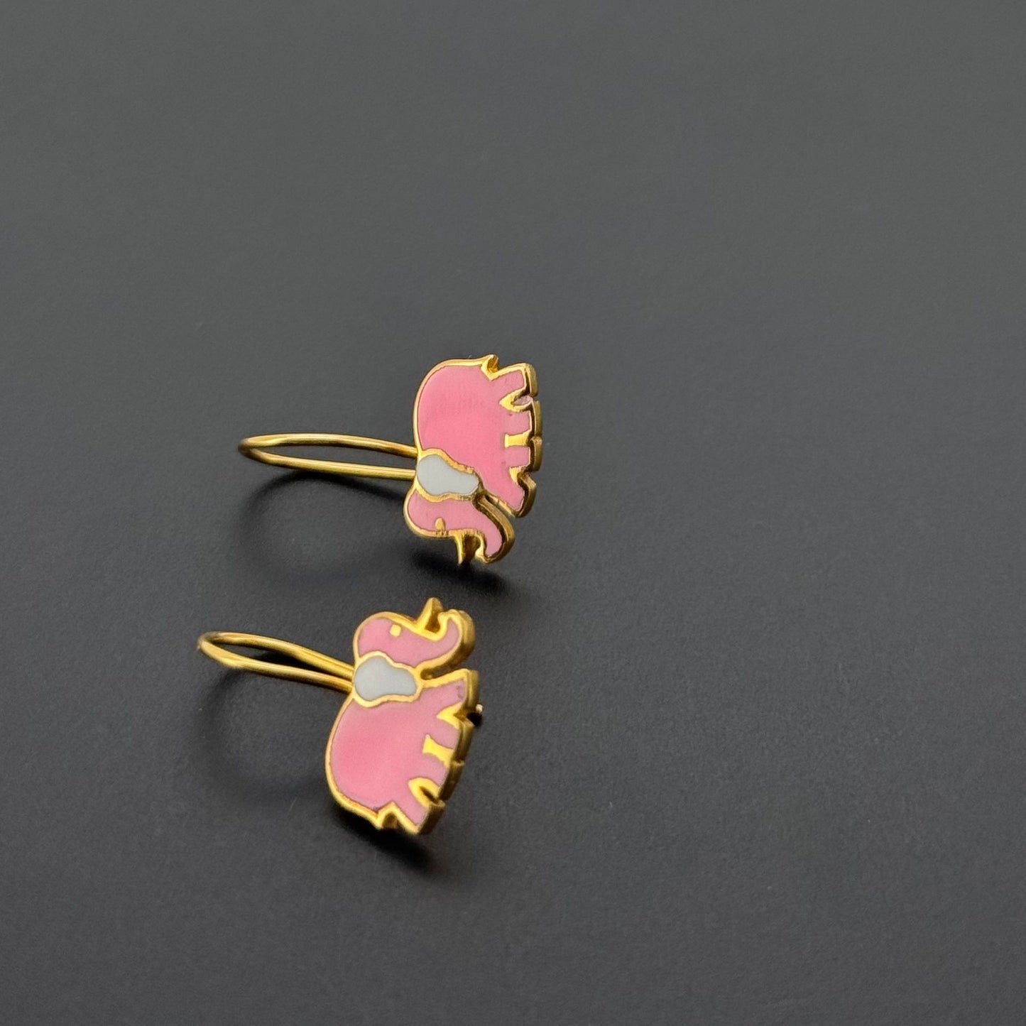 21K Solid Gold Simple Ladies Hoops E797