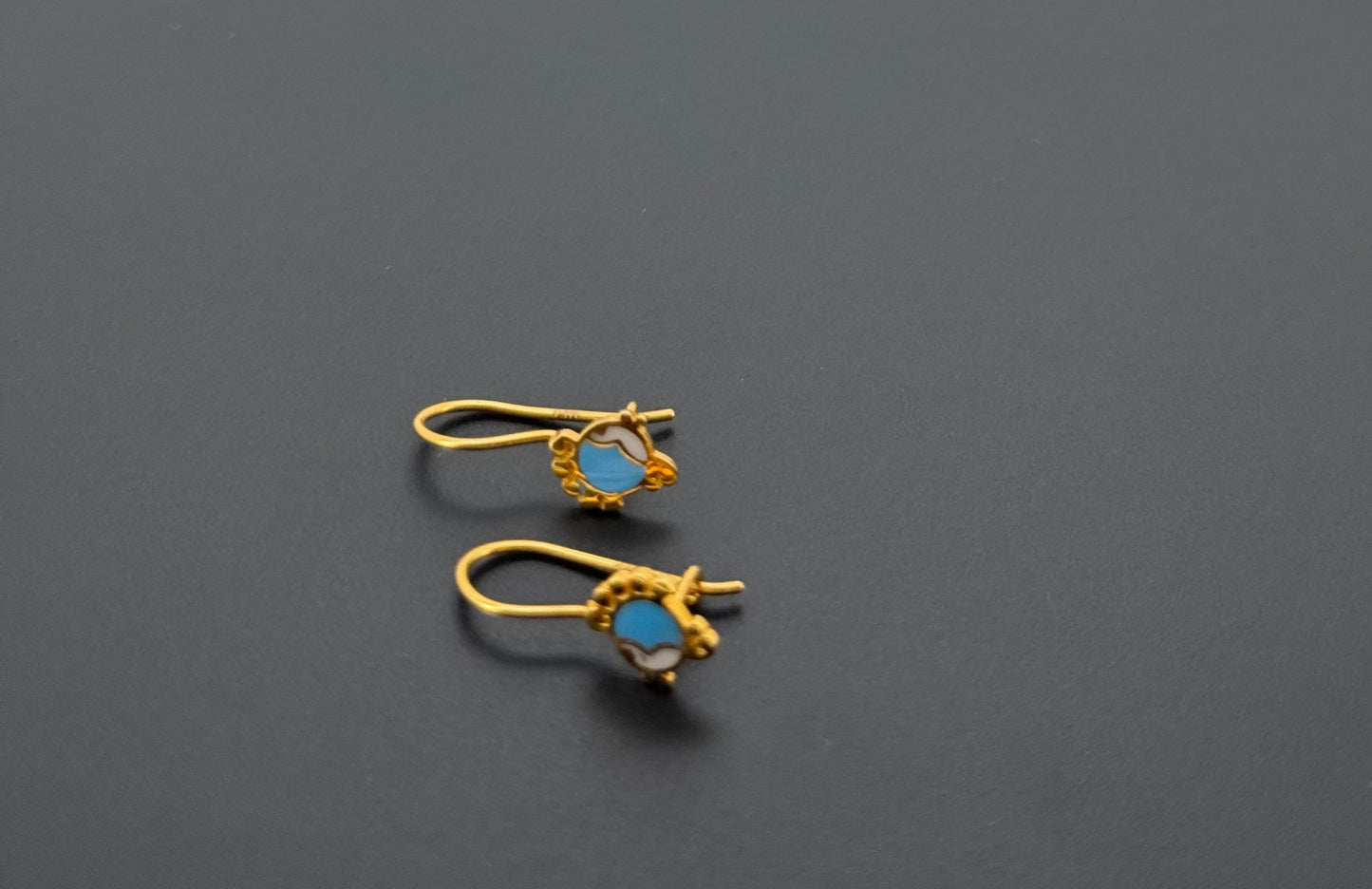21K Solid Gold Simple Ladies Hoops E798