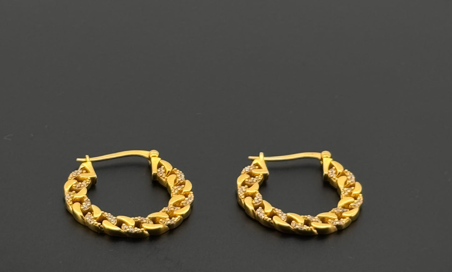 21K Solid Gold Simple Ladies Hoops E823