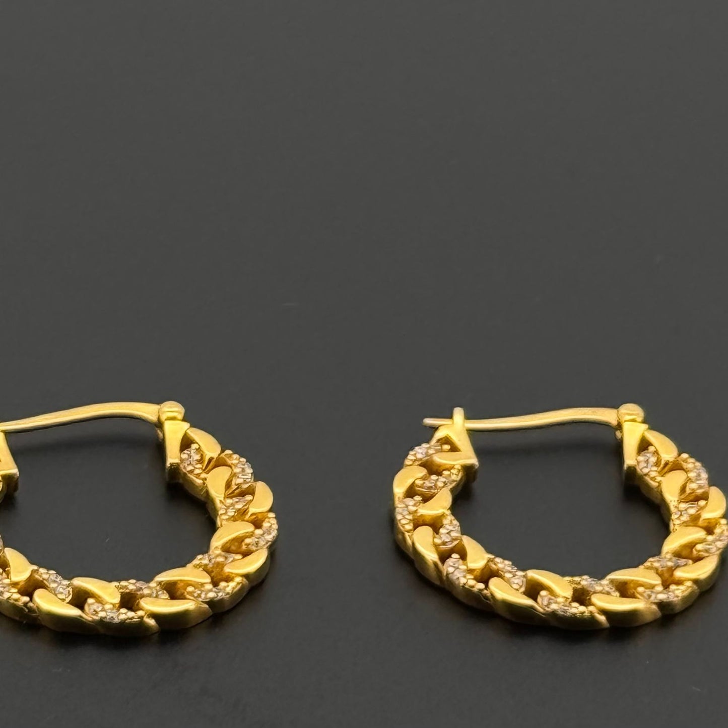 21K Solid Gold Simple Ladies Hoops E823