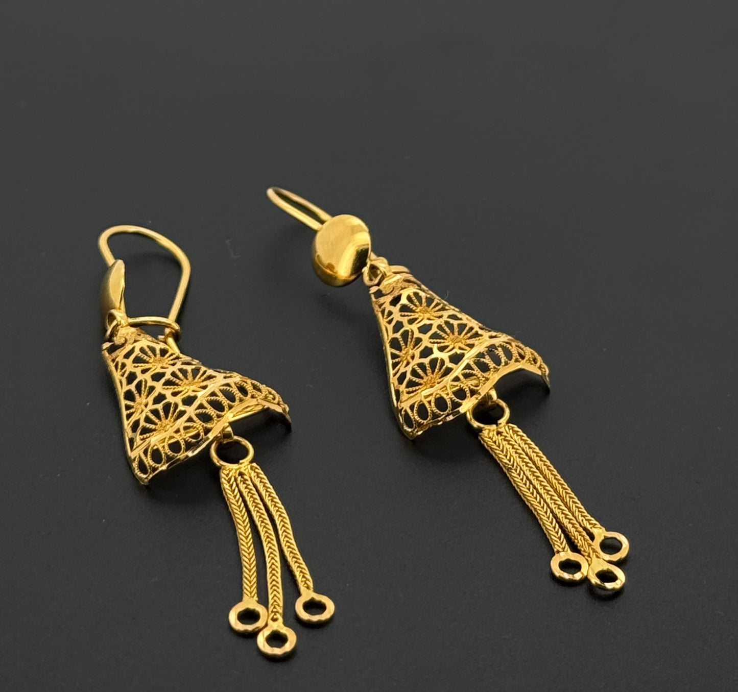 21K Solid Gold Simple Ladies Hoops E851